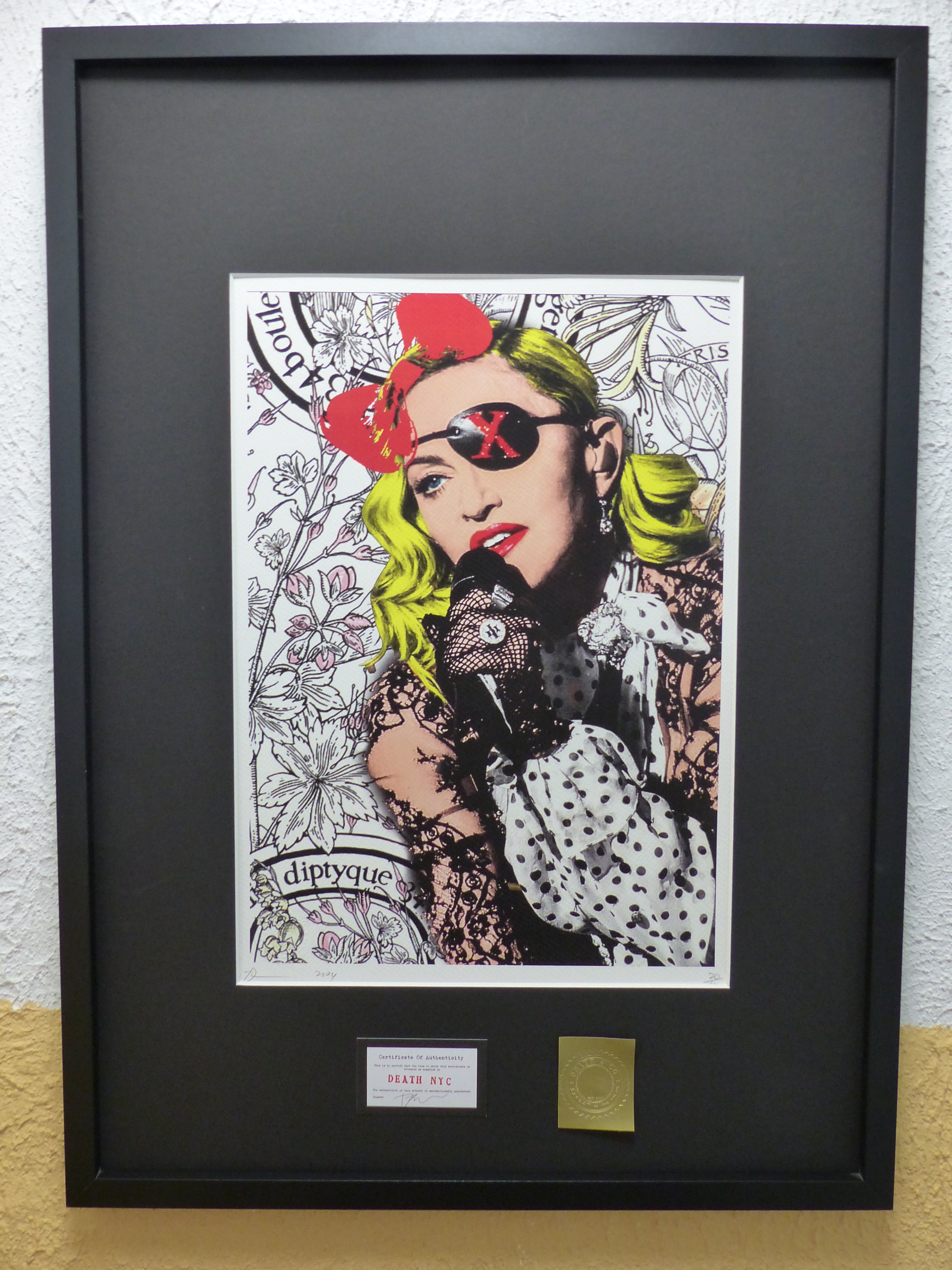 DEATH NYC fertig gerahmte Lithografie ltd. Edition of 100 "Madonna" 3D Siegel COA
