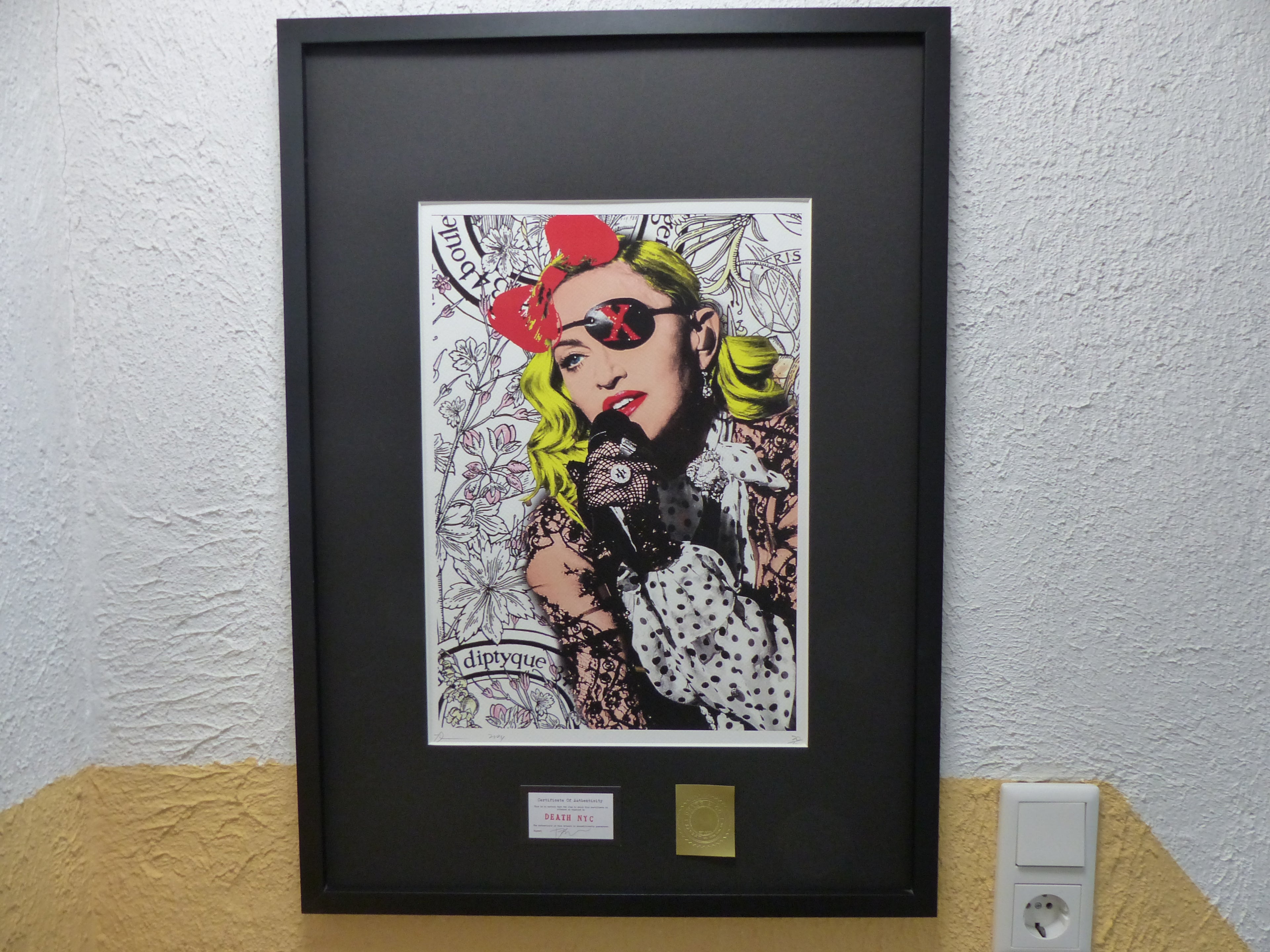DEATH NYC fertig gerahmte Lithografie ltd. Edition of 100 "Madonna" 3D Siegel COA