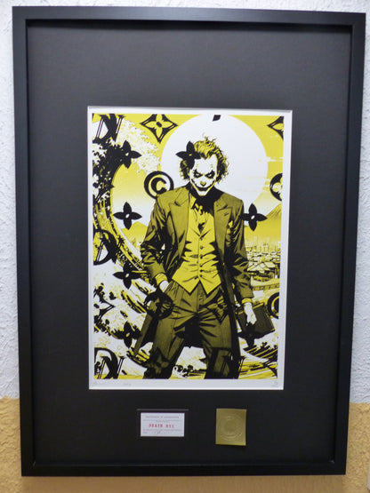 DEATH NYC fertig gerahmte Lithografie ltd. Edition of 100, "JOKER" 3D Siegel and COA