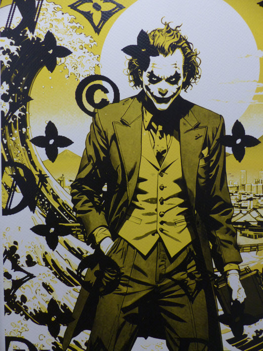 DEATH NYC fertig gerahmte Lithografie ltd. Edition of 100, "JOKER" 3D Siegel and COA