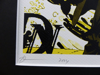 DEATH NYC fertig gerahmte Lithografie ltd. Edition of 100, "JOKER" 3D Siegel and COA