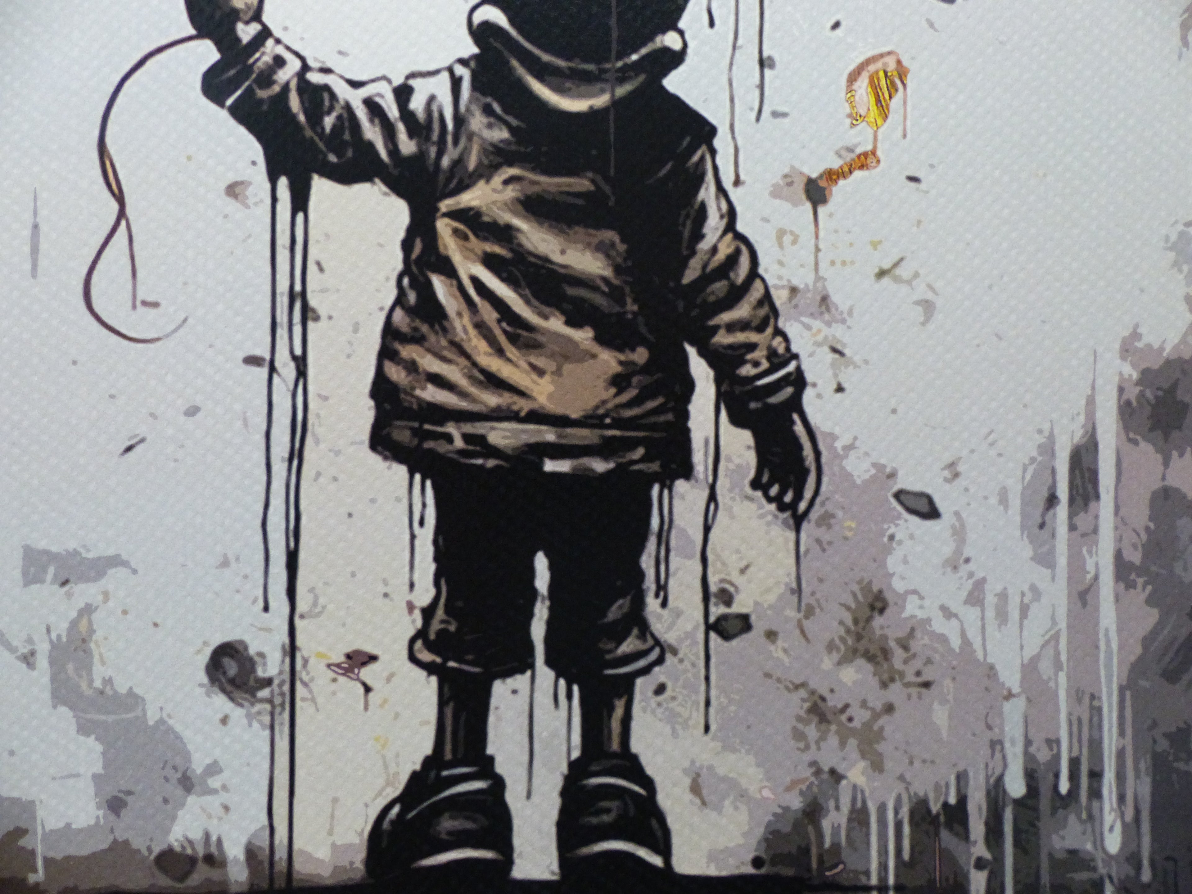 DEATH NYC fertig gerahmte Lithografie ltd Edition of 100"Mickey Mouse with balloons" 3D Siegel u COA