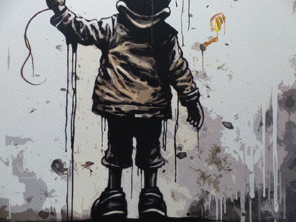 DEATH NYC fertig gerahmte Lithografie ltd Edition of 100"Mickey Mouse with balloons" 3D Siegel u COA