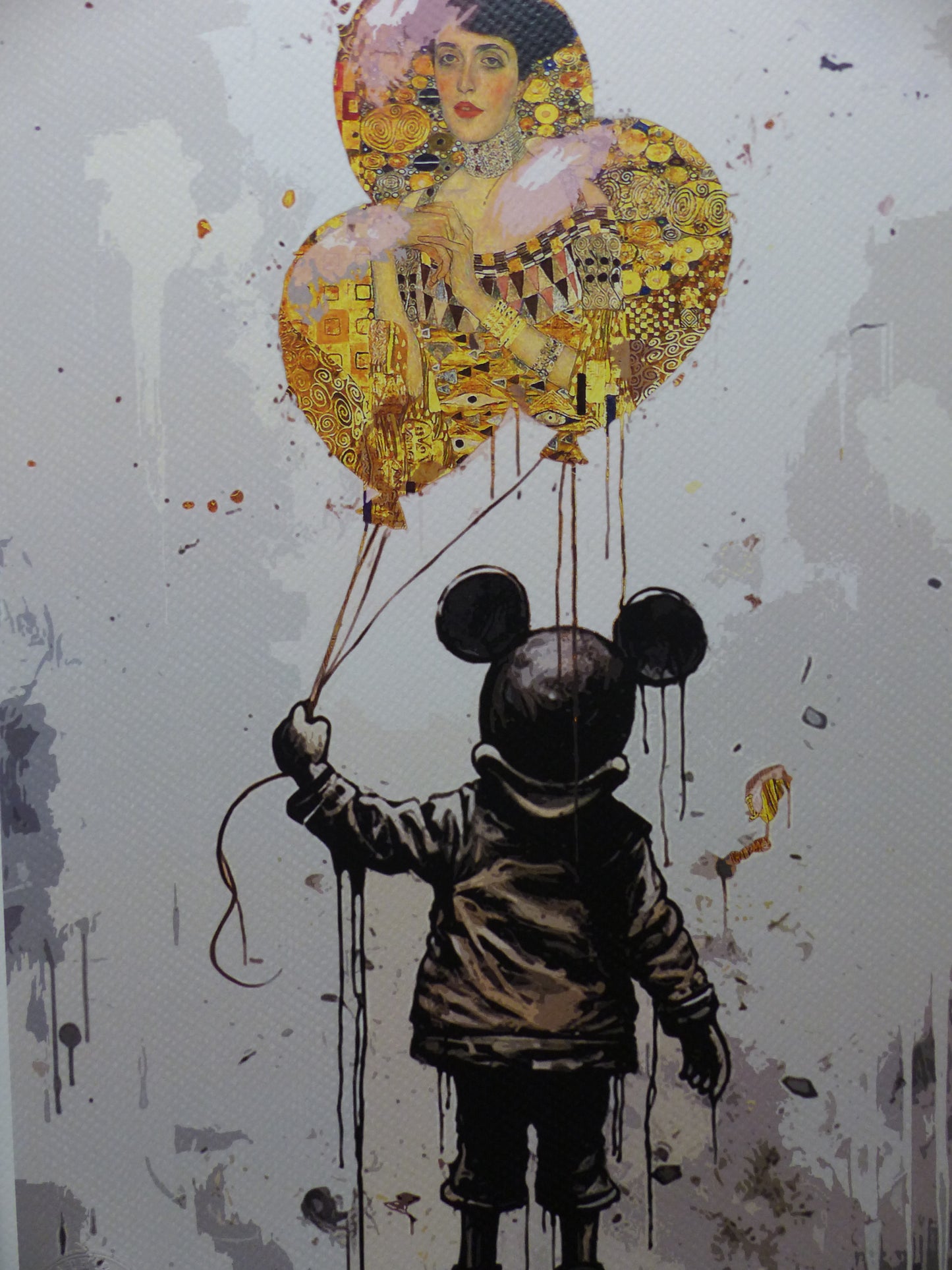 DEATH NYC fertig gerahmte Lithografie ltd Edition of 100"Mickey Mouse with balloons" 3D Siegel u COA