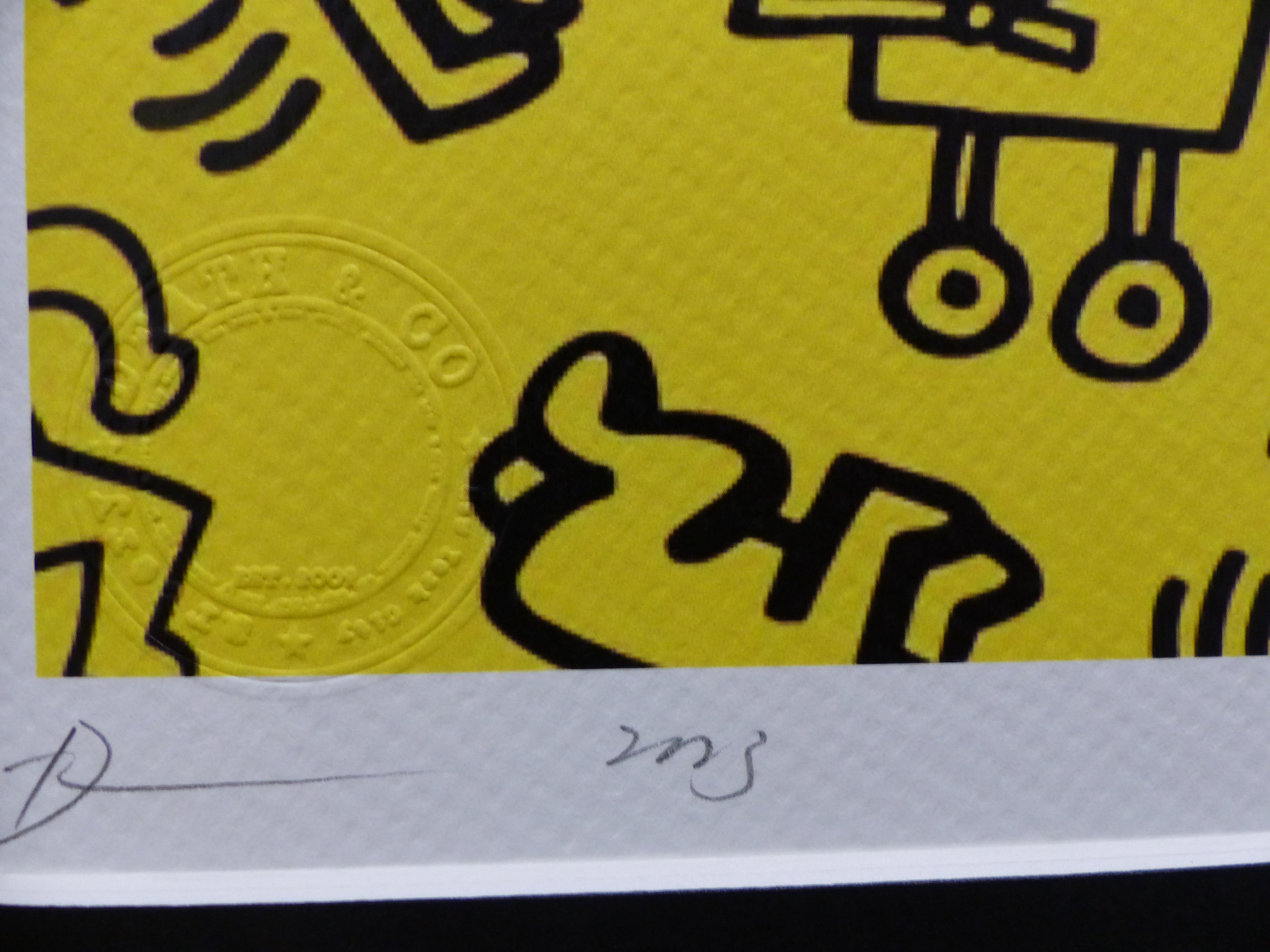 DEATH NYC fertig gerahmte Lithografie ltd. Edit. of 100"Banksy Keith Haring" 3D Siegel COA