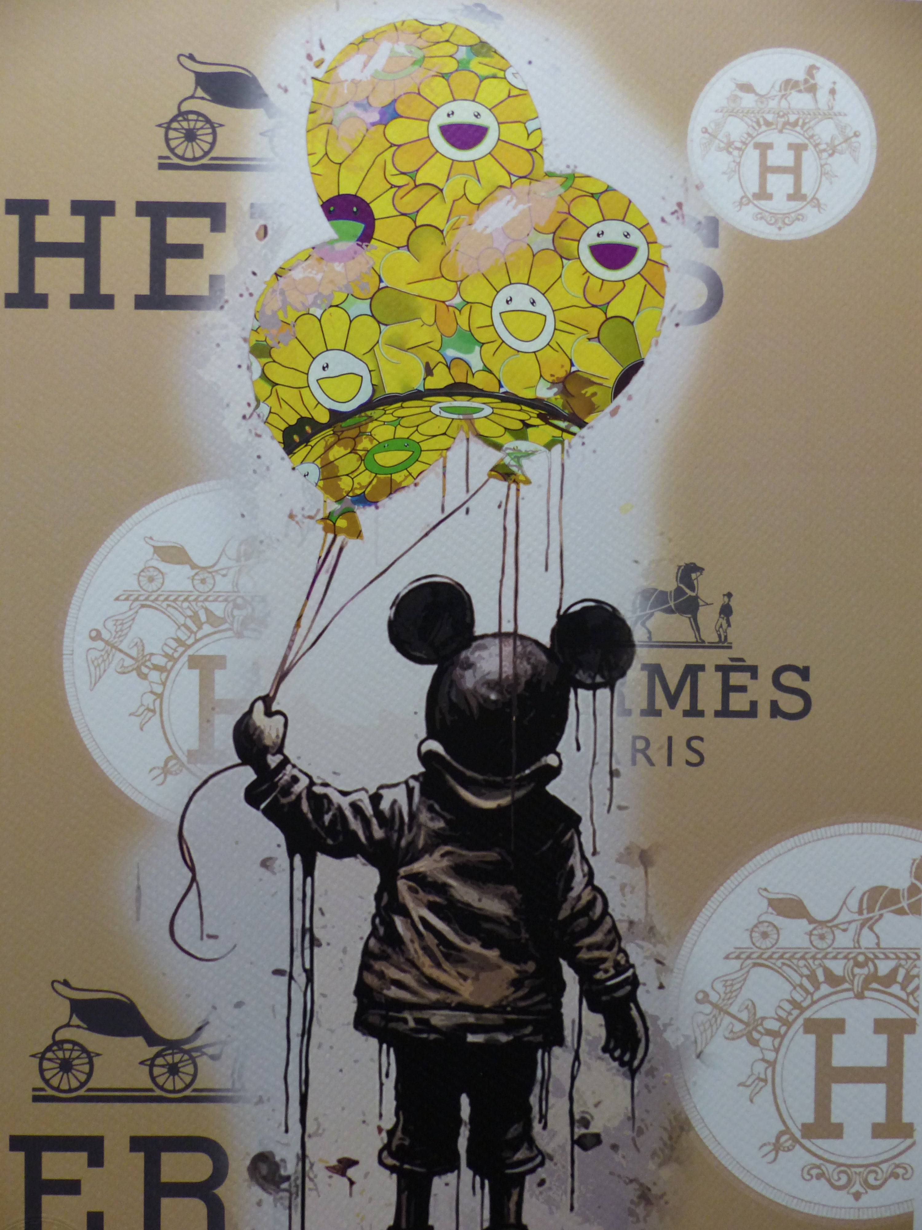 DEATH NYC fertig gerahmte Lithografie ltd Edit. of 100 "Mickey Balloon" 3D Siegel COA