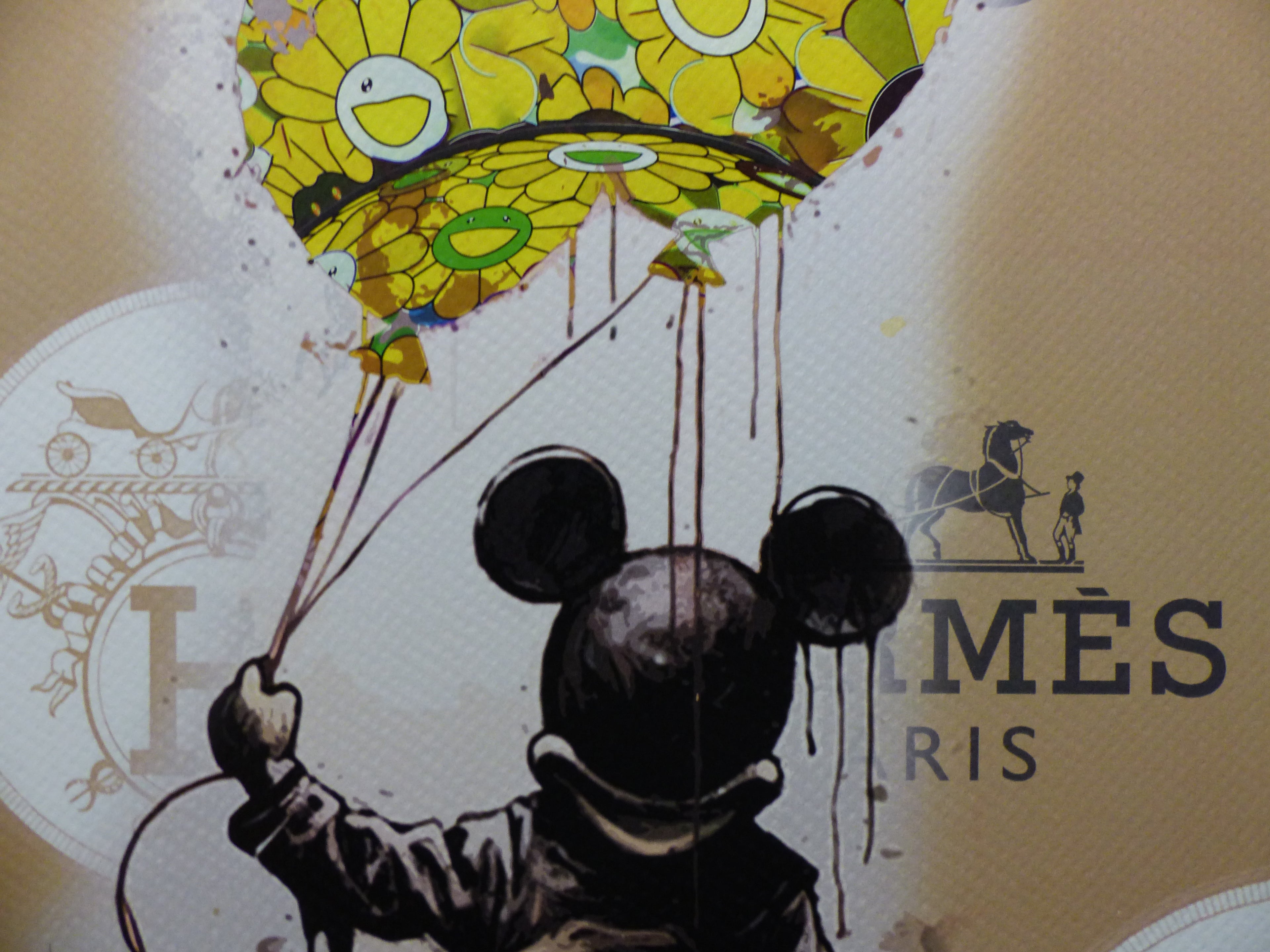 DEATH NYC fertig gerahmte Lithografie ltd Edit. of 100 "Mickey Balloon" 3D Siegel COA