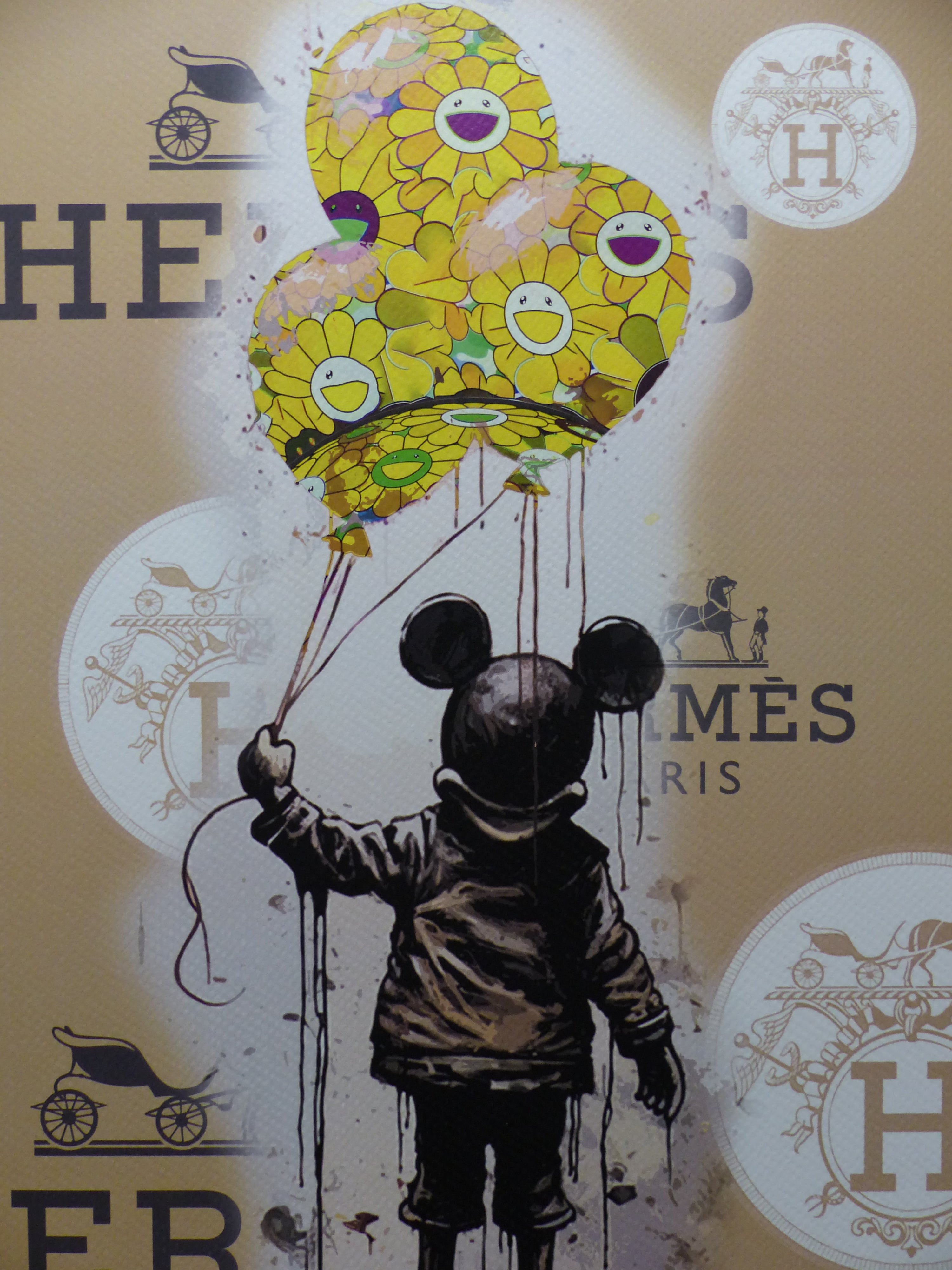 DEATH NYC fertig gerahmte Lithografie ltd Edit. of 100 "Mickey Balloon" 3D Siegel COA