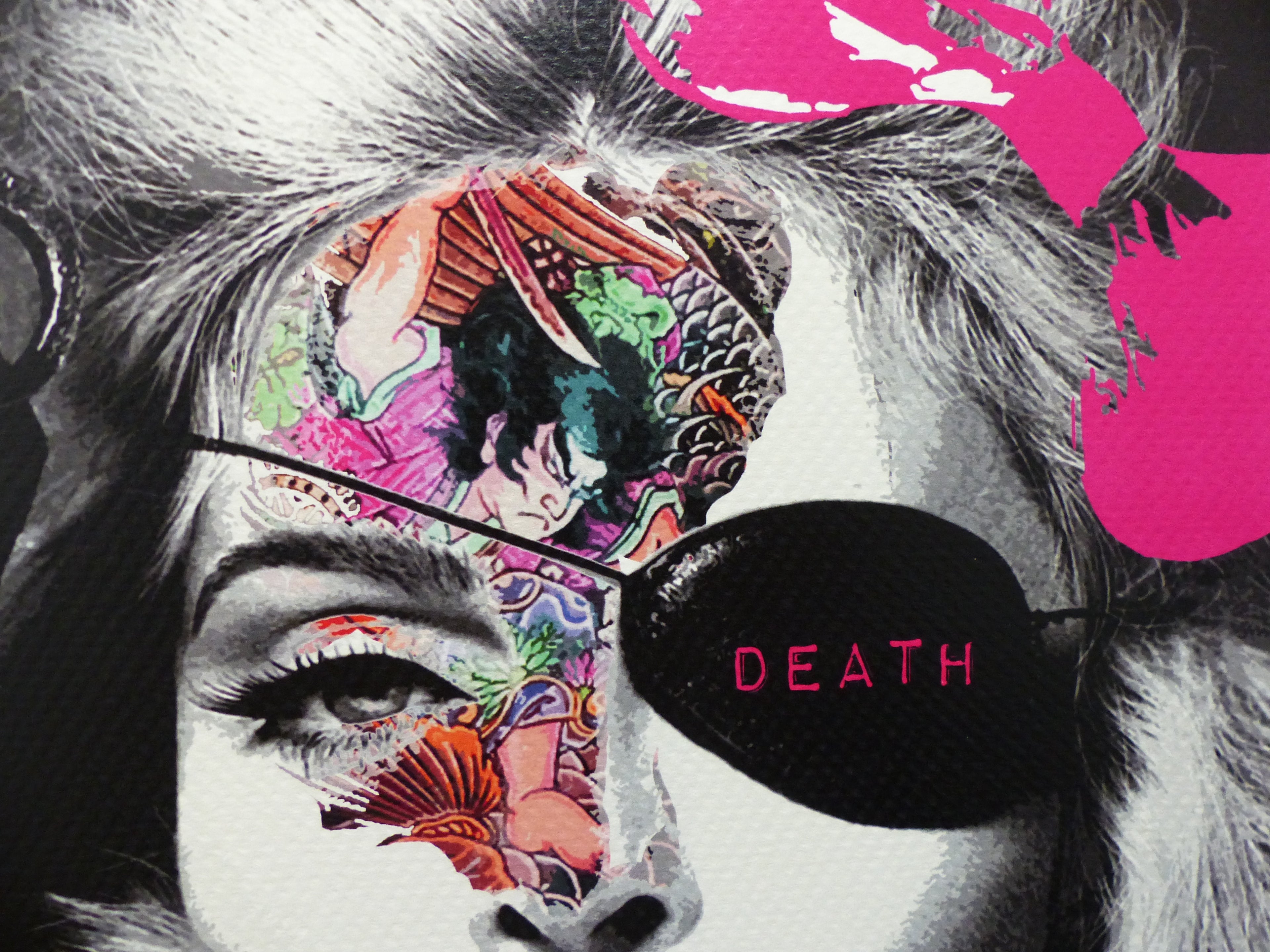 DEATH NYC fertig gerahmte Lithografie ltd. of 100 "Madonna pink" 3D Siegel and COA