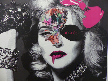 DEATH NYC fertig gerahmte Lithografie ltd. of 100 "Madonna pink" 3D Siegel and COA