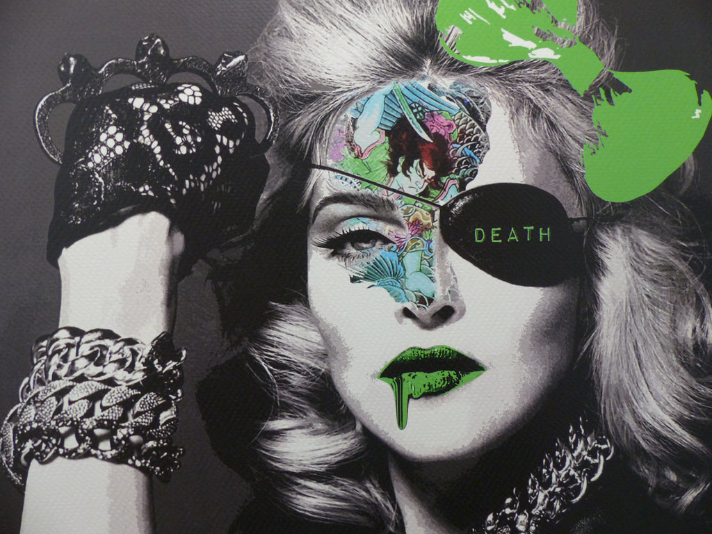 DEATH NYC fertig gerahmte Lithografie ltd Edition of 100"Madonna green" 3D Siegel COA
