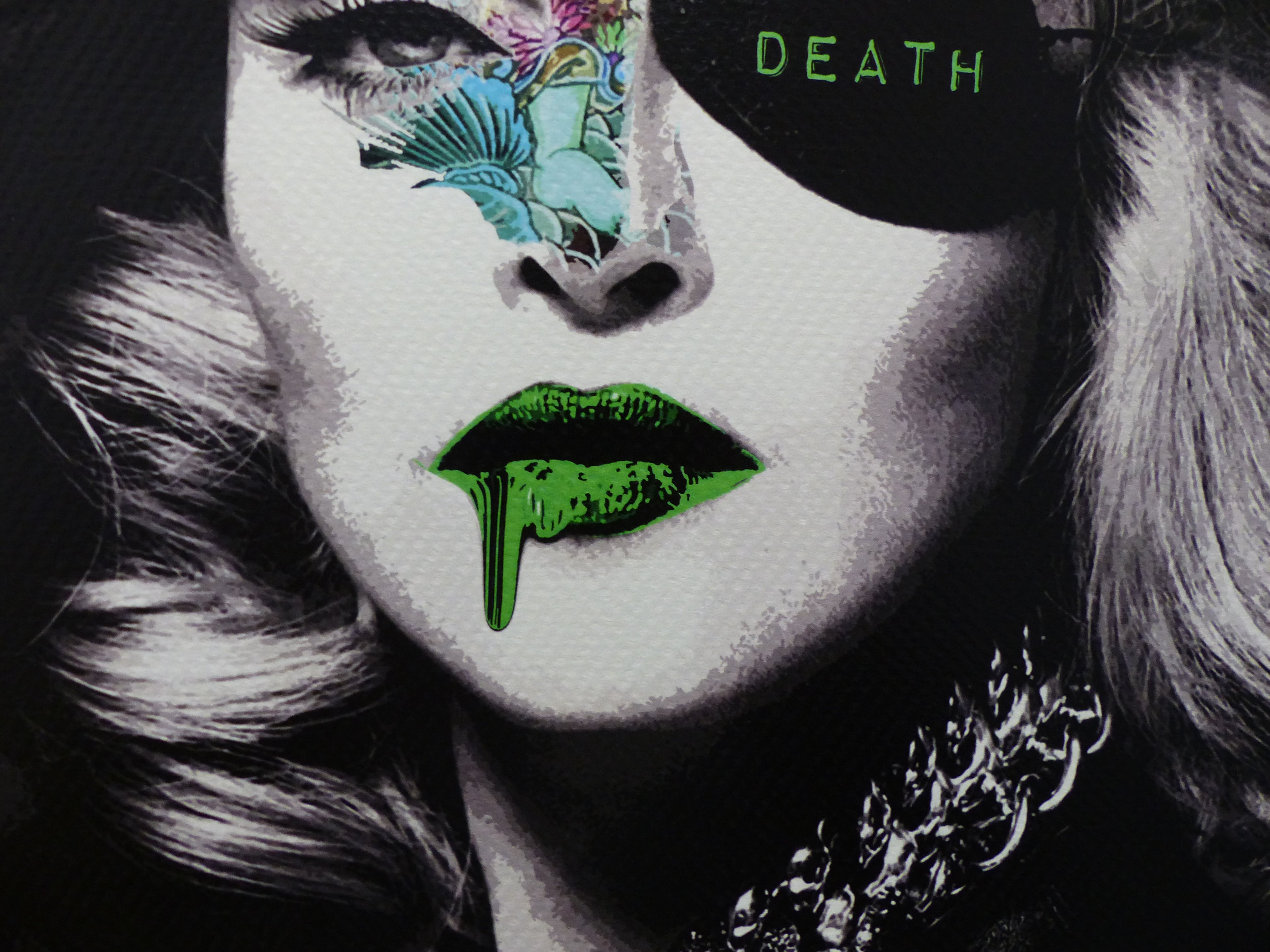 DEATH NYC fertig gerahmte Lithografie ltd Edition of 100"Madonna green" 3D Siegel COA