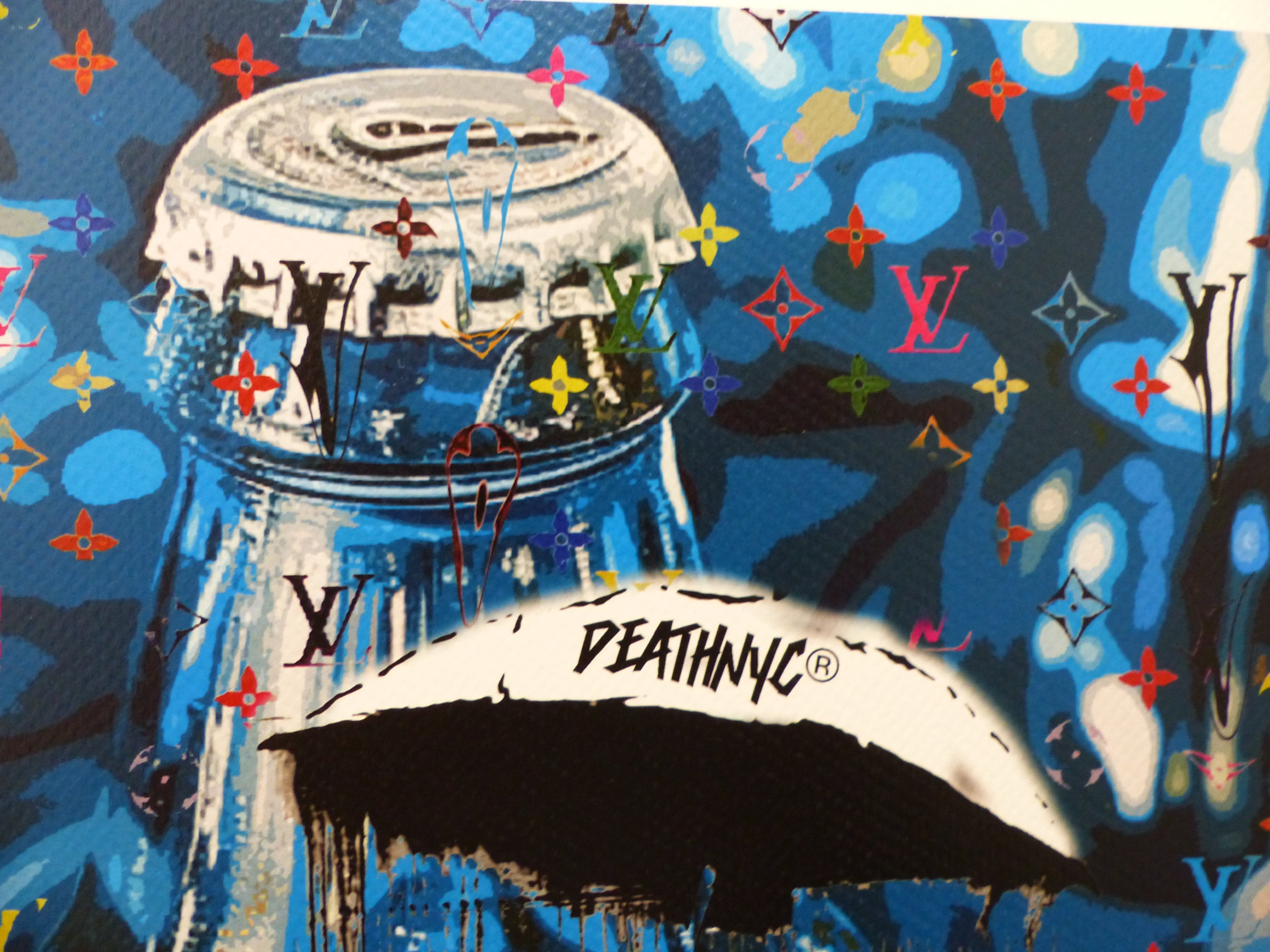 DEATH NYC fertig gerahmt Lithografie ltd. Edit. of 120  "Umbrella Girl" 3D Siegel COA