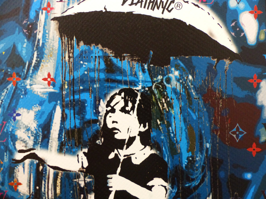 DEATH NYC fertig gerahmt Lithografie ltd. Edit. of 120  "Umbrella Girl" 3D Siegel COA