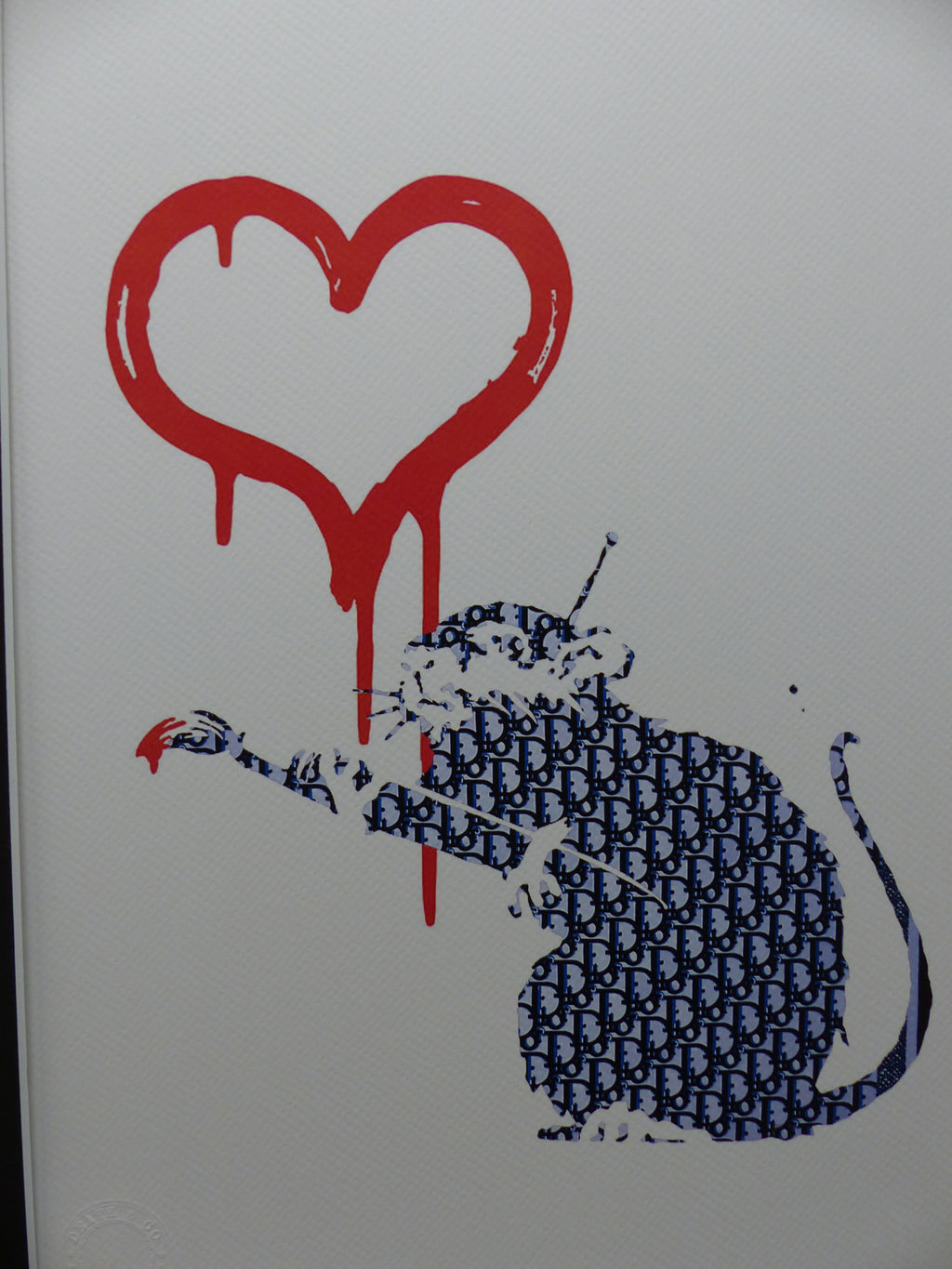 DEATH NYC fertig gerahmte Lithografie ltd. Edit. of 100  "Love Rat Dior Banksy" 3D Siegel COA