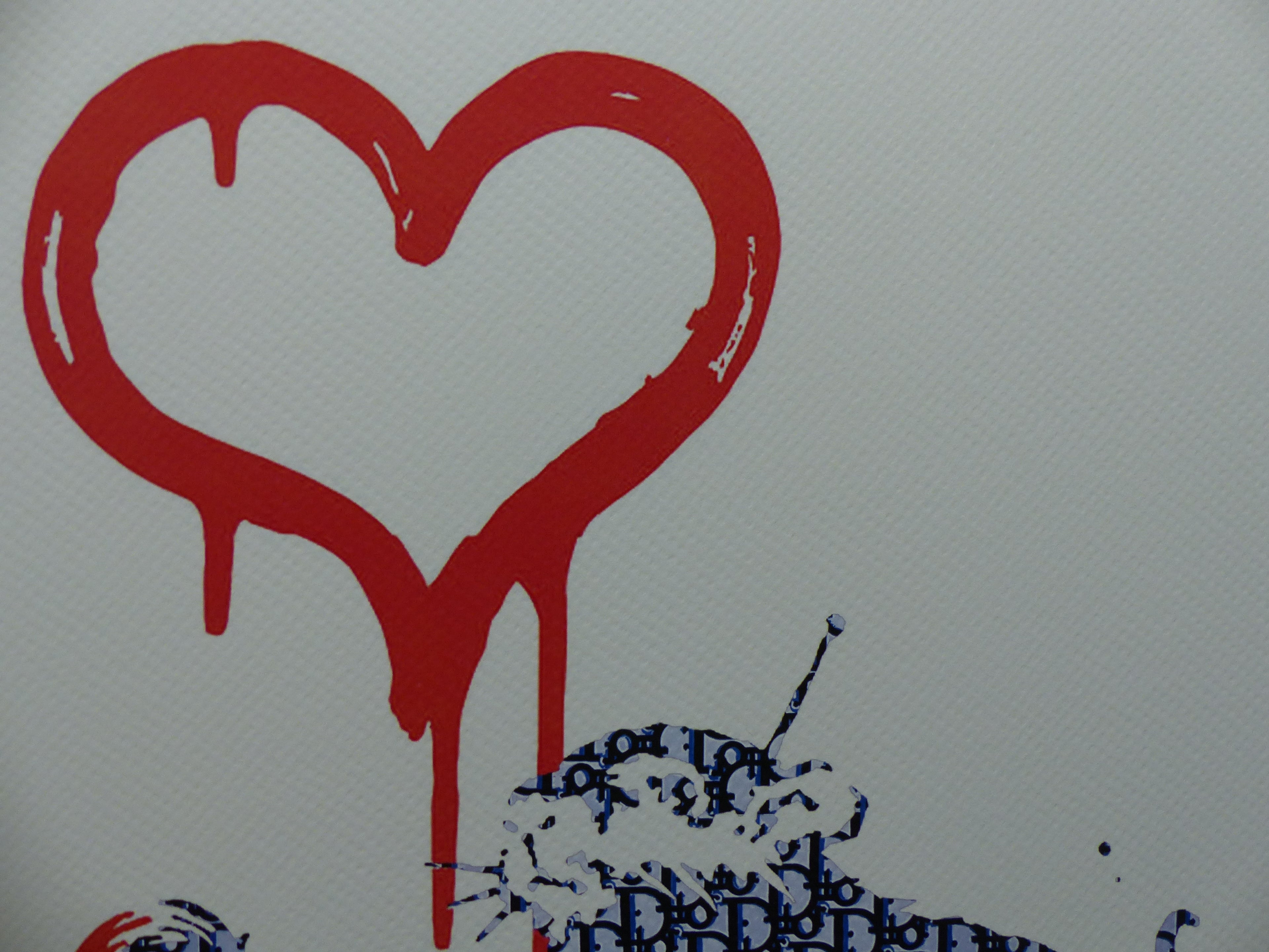 DEATH NYC fertig gerahmte Lithografie ltd. Edit. of 100  "Love Rat Dior Banksy" 3D Siegel COA