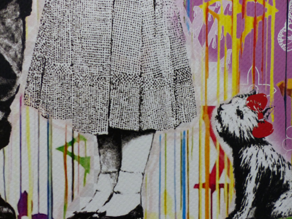 DEATH NYC fertig gerahmte Lithografie ltd. Edit of 100 "Wizzard from Oz Banksy style" 3D Siegel COA