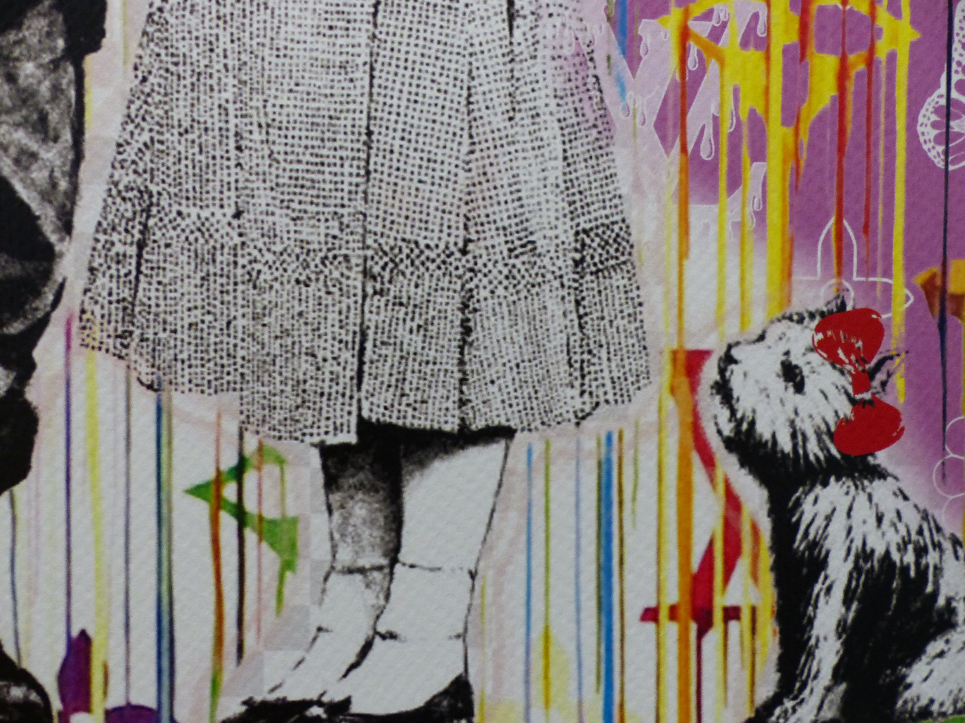 DEATH NYC fertig gerahmte Lithografie ltd. Edit of 100 "Wizzard from Oz Banksy style" 3D Siegel COA