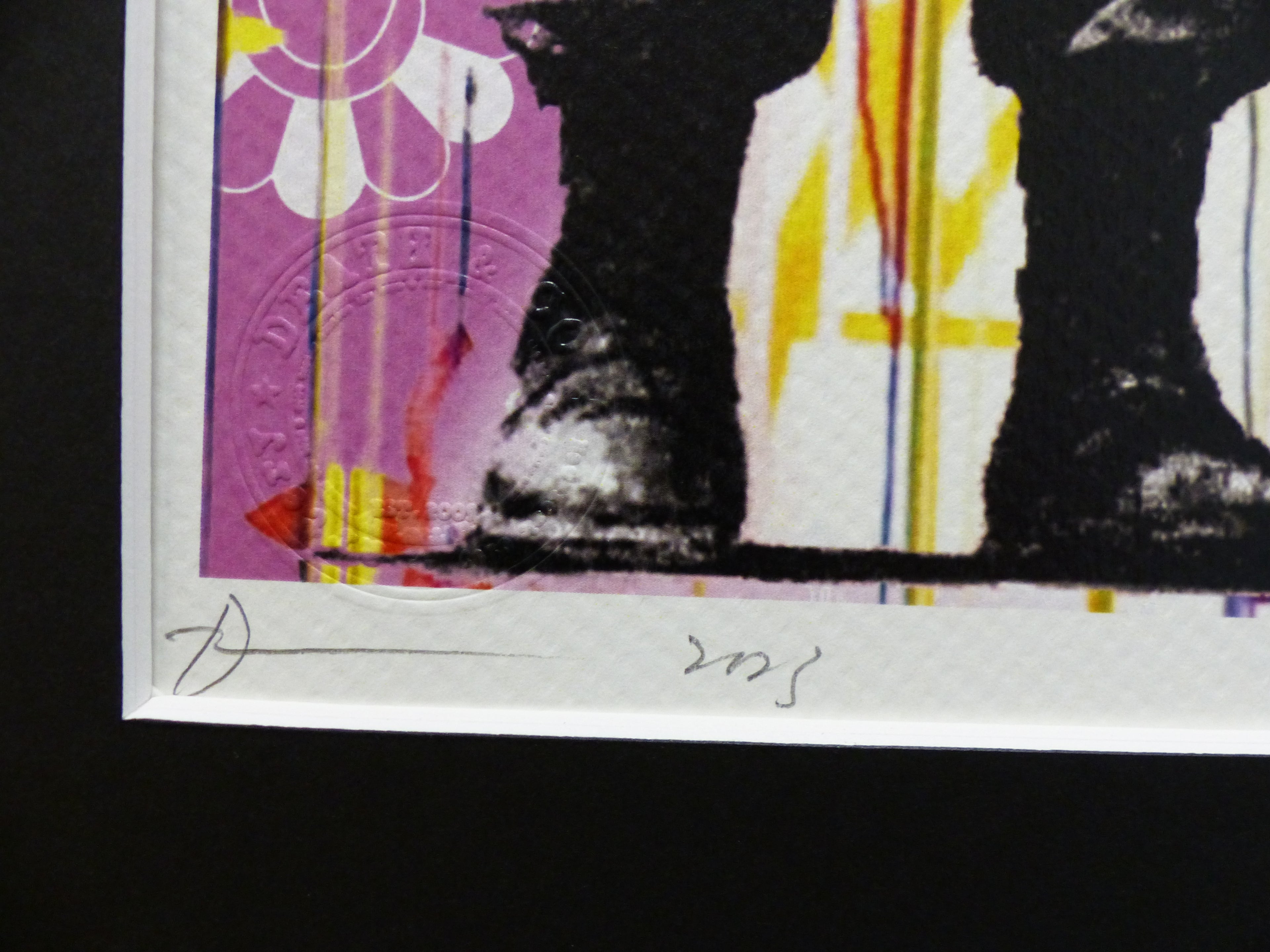 DEATH NYC fertig gerahmte Lithografie ltd. Edit of 100 "Wizzard from Oz Banksy style" 3D Siegel COA