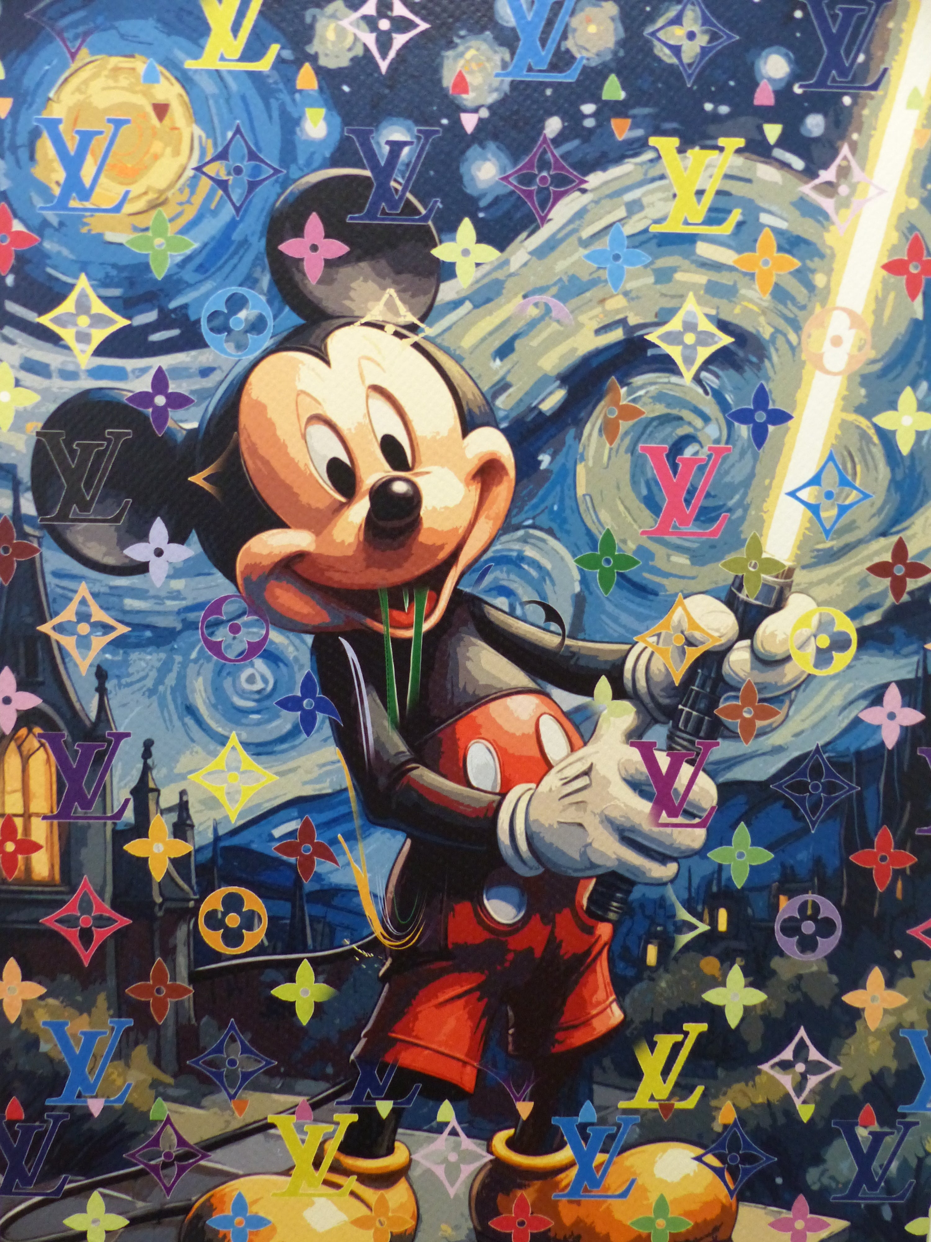 DEATH NYC fertig gerahmte Lithografie ltd. Edit. of 100 "Star Wars Mickey" 3D Siegel COA