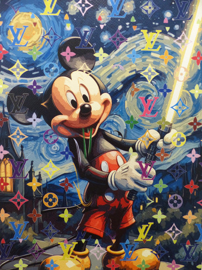DEATH NYC fertig gerahmte Lithografie ltd. Edit. of 100 "Star Wars Mickey" 3D Siegel COA