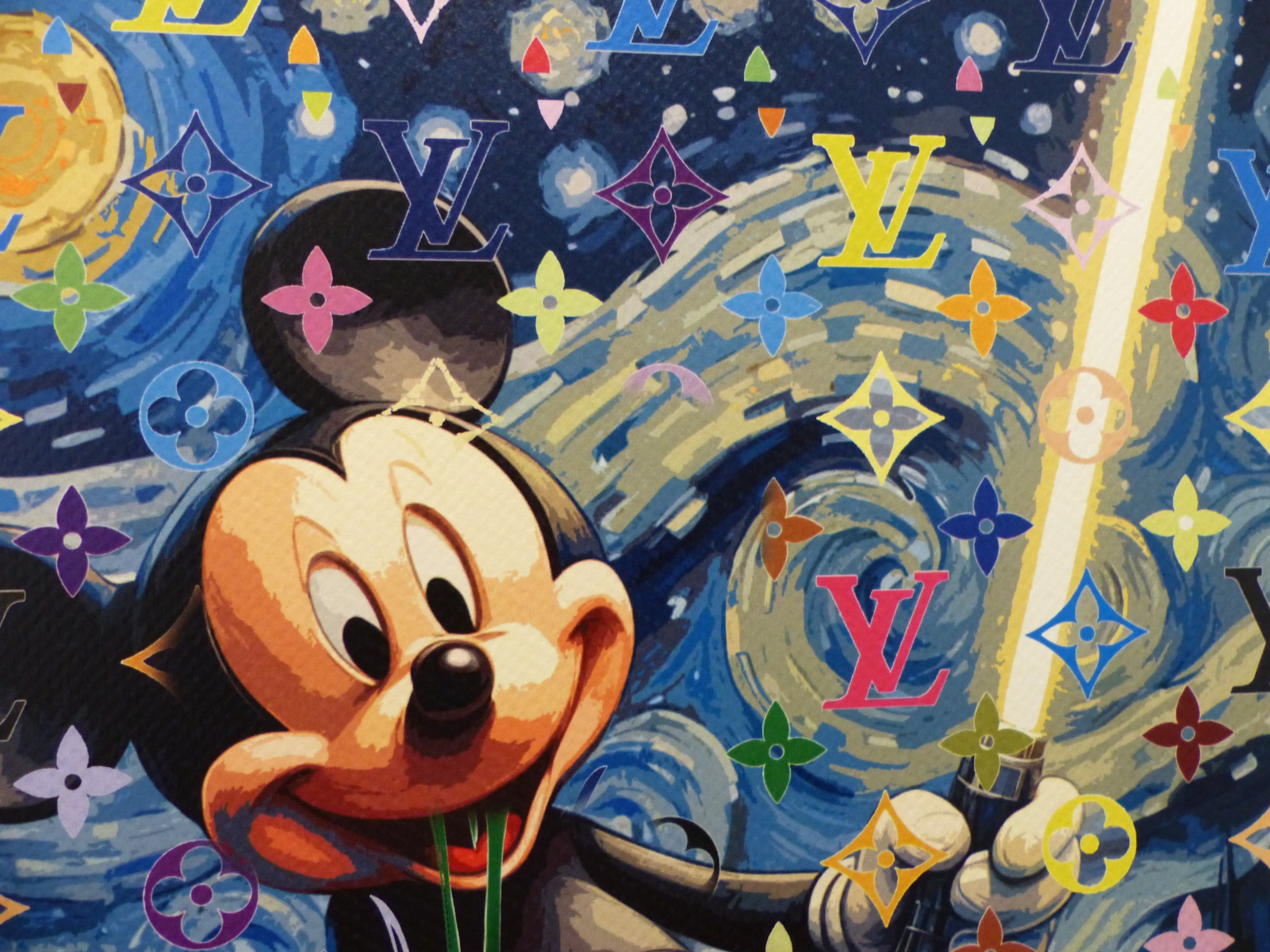 DEATH NYC fertig gerahmte Lithografie ltd. Edit. of 100 "Star Wars Mickey" 3D Siegel COA