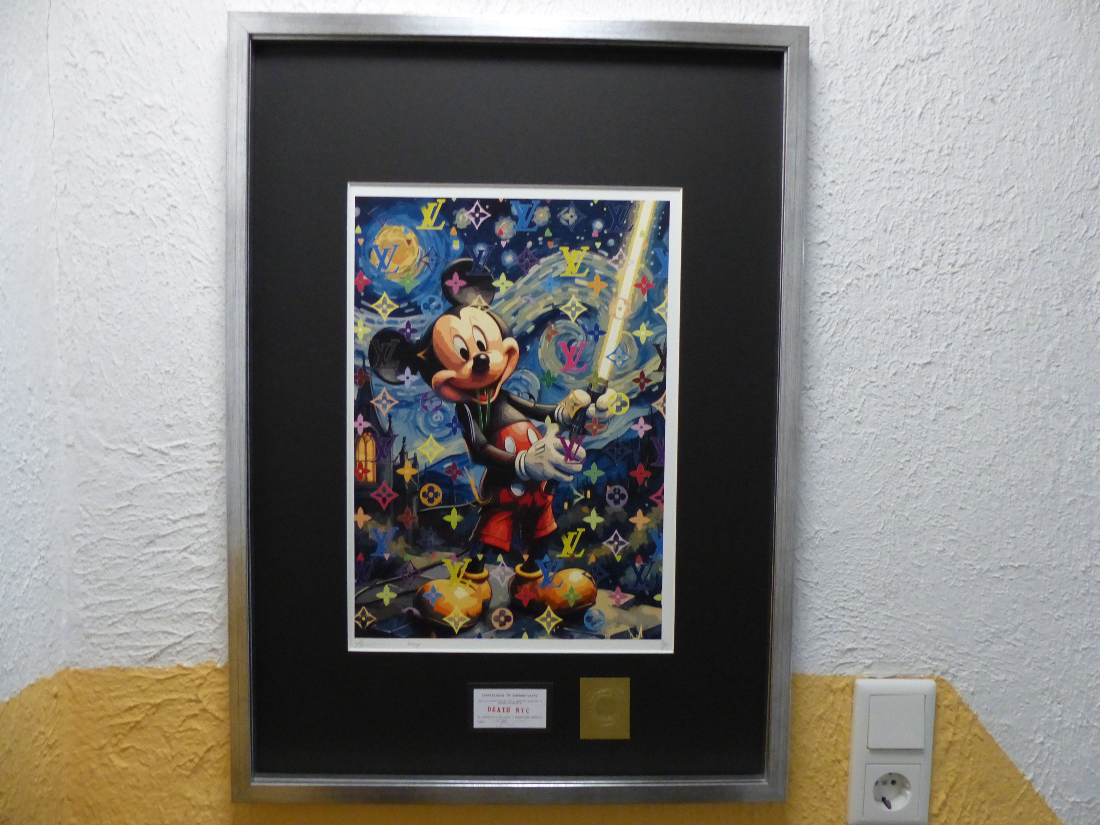 DEATH NYC fertig gerahmte Lithografie ltd. Edit. of 100 "Star Wars Mickey" 3D Siegel COA