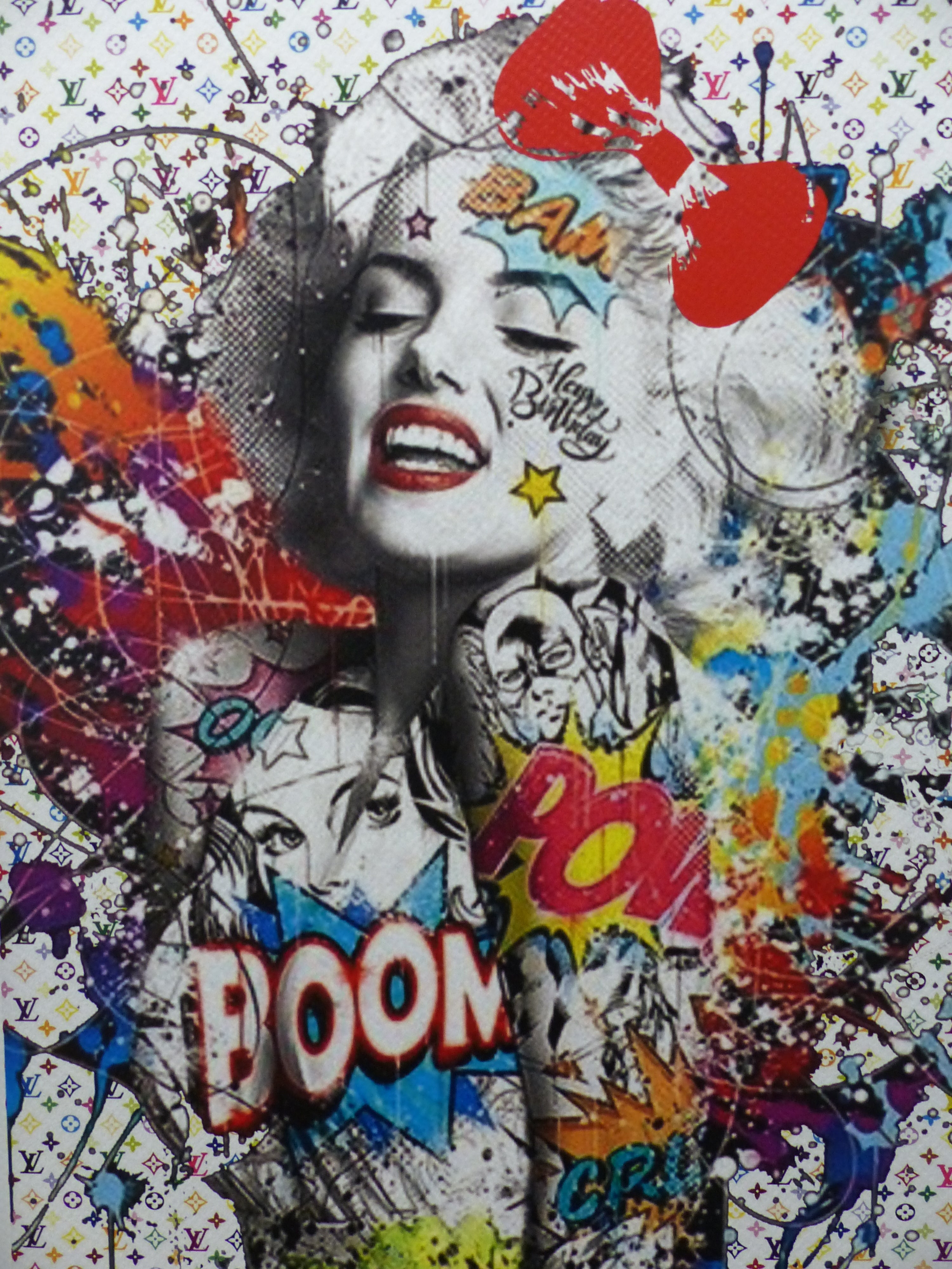 DEATH NYC fertig gerahmte Lithografie ltd. Edit. of 100  "Marilyn Monroe Comic" 3D Siegel COA