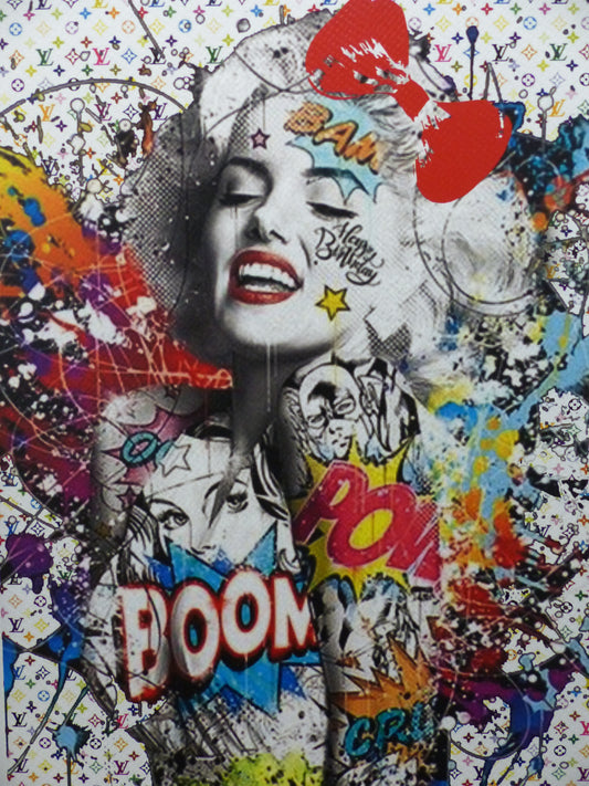 DEATH NYC fertig gerahmte Lithografie ltd. Edit. of 100  "Marilyn Monroe Comic" 3D Siegel COA
