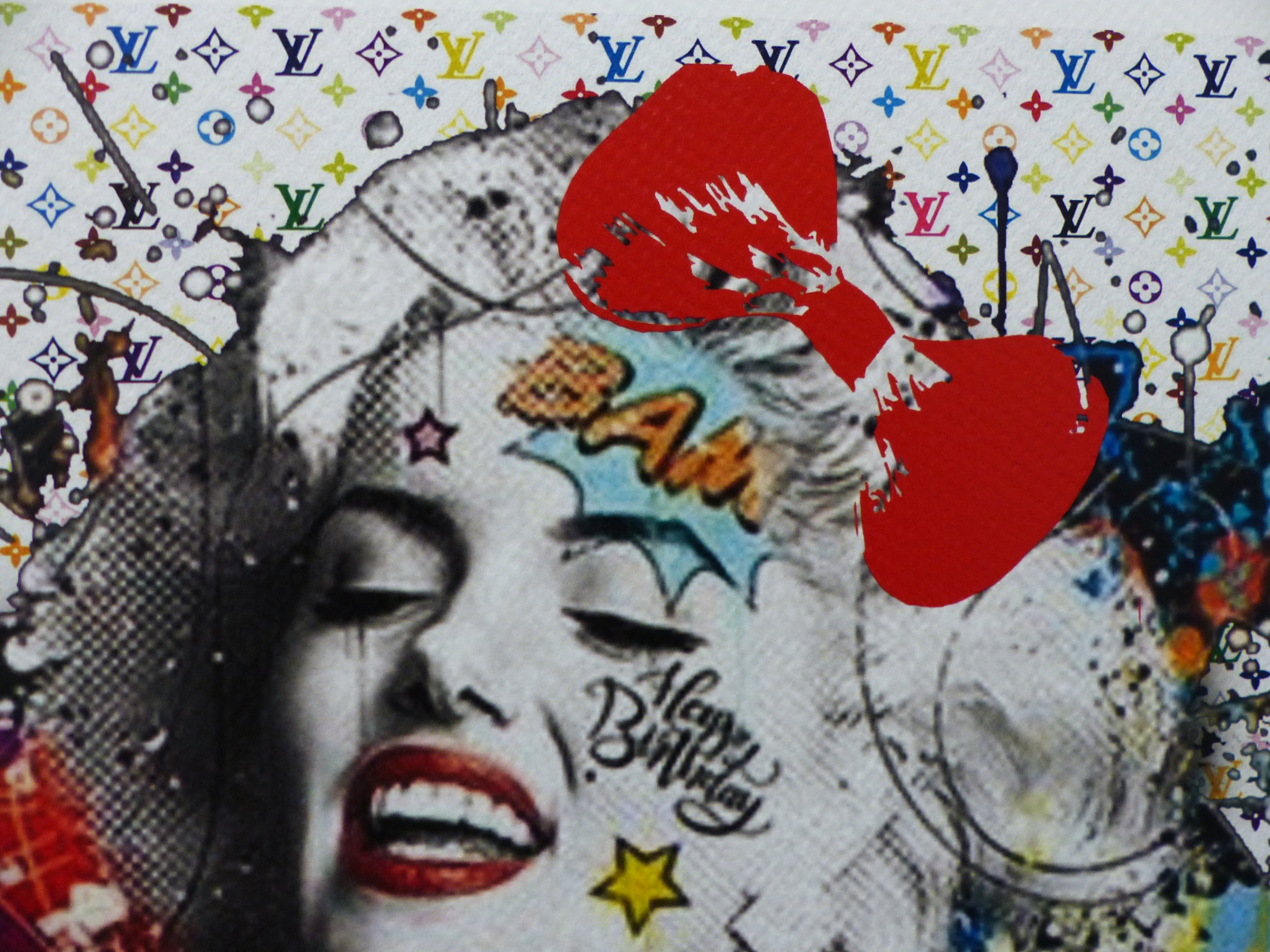DEATH NYC fertig gerahmte Lithografie ltd. Edit. of 100  "Marilyn Monroe Comic" 3D Siegel COA