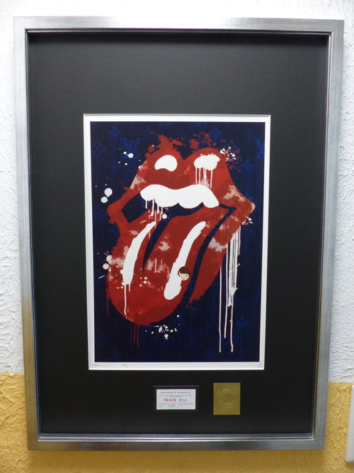 DEATH NYC "GERAHMT" Lithografie limitiert "Rolling Stones" 3D Siegel Zertifikat