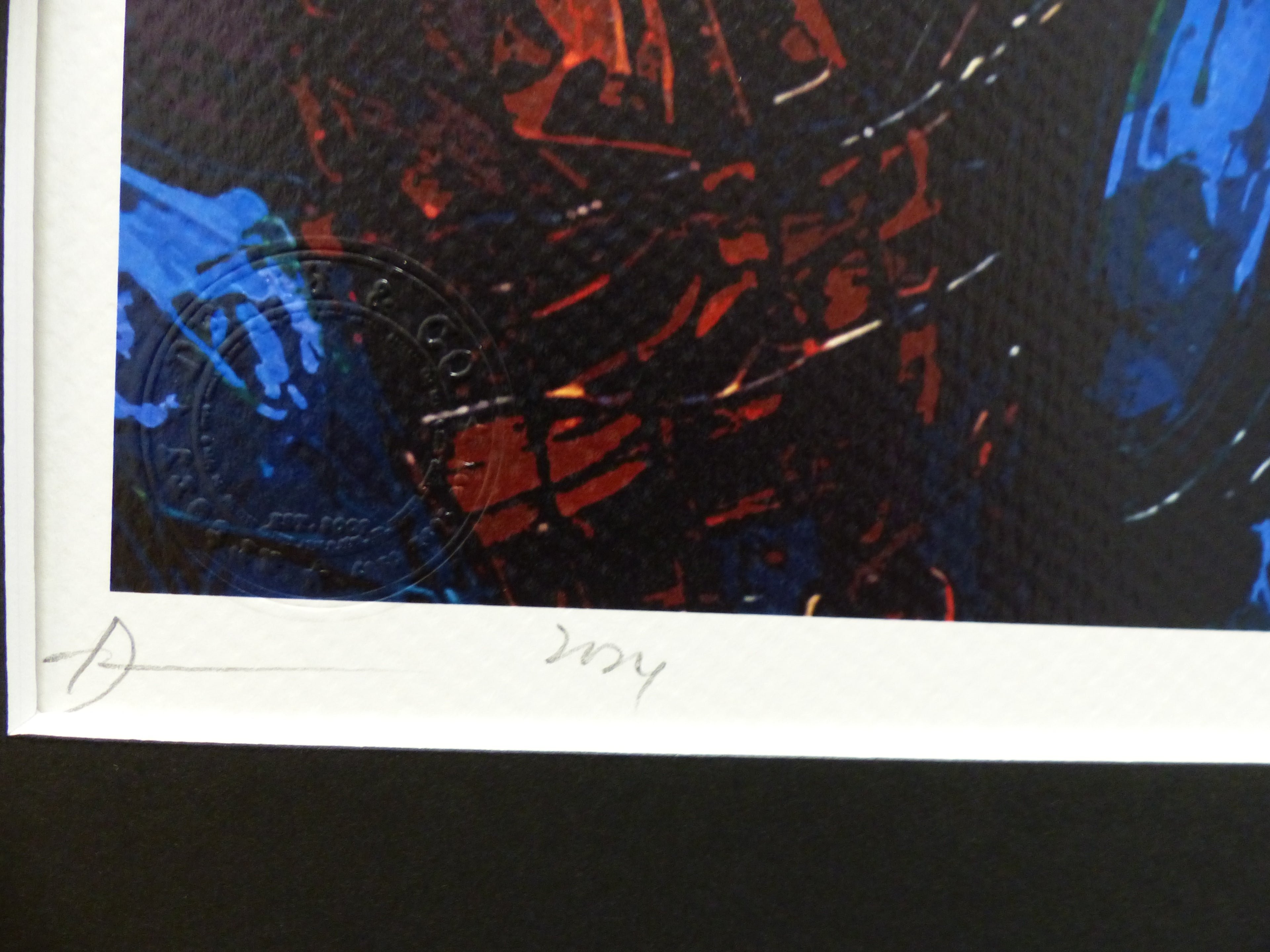 DEATH NYC fertig gerahmte Lithografie ltd. Edit. of 100 "Spiderman van Gogh Café background" 3D Siegel COA