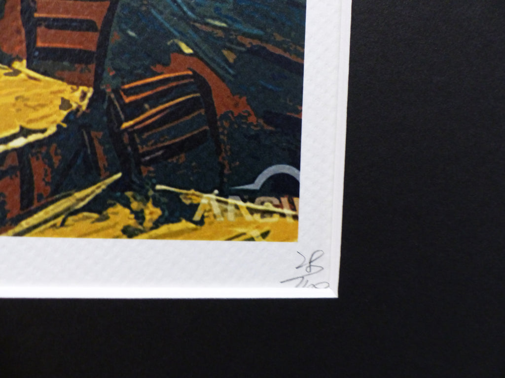 DEATH NYC fertig gerahmte Lithografie ltd. Edit. of 100 "Spiderman van Gogh Café background" 3D Siegel COA