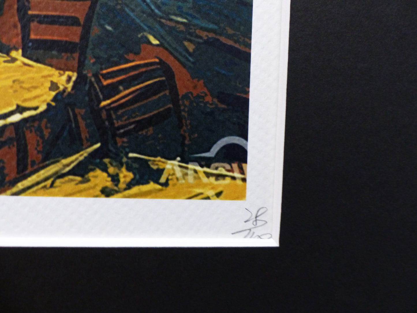 DEATH NYC fertig gerahmte Lithografie ltd. Edit. of 100 "Spiderman van Gogh Café background" 3D Siegel COA