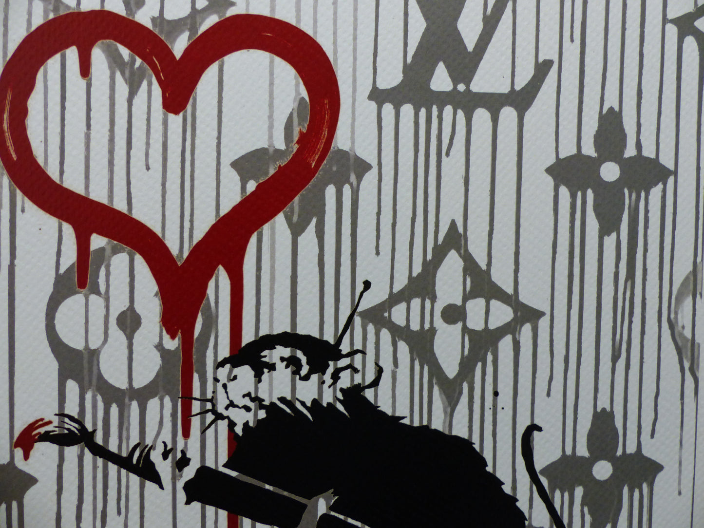 DEATH NYC fertig gerahmte Lithografie ltd Edit. of 100 "Love Rat Banksy" 3D Siegel COA