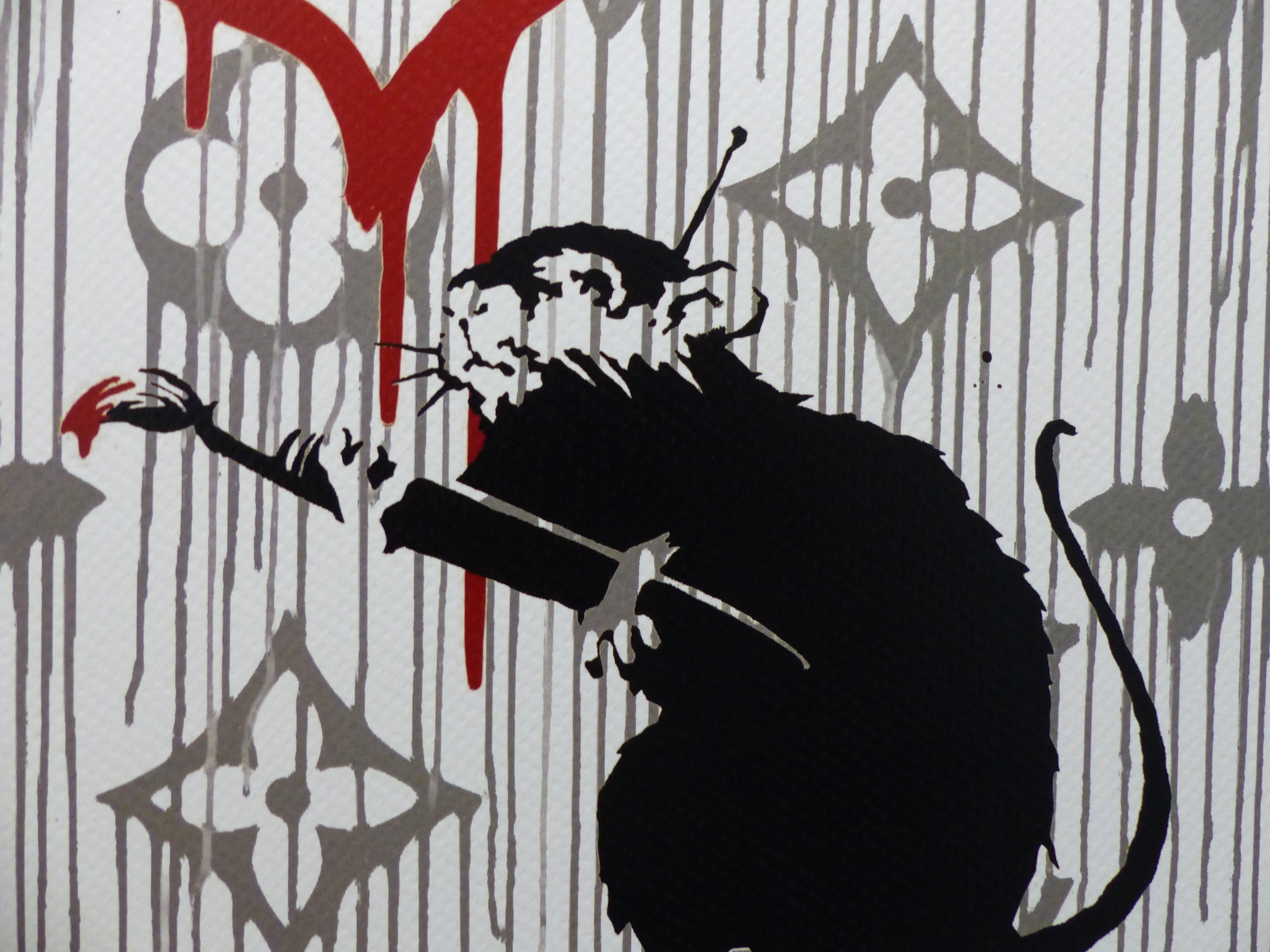 DEATH NYC fertig gerahmte Lithografie ltd Edit. of 100 "Love Rat Banksy" 3D Siegel COA