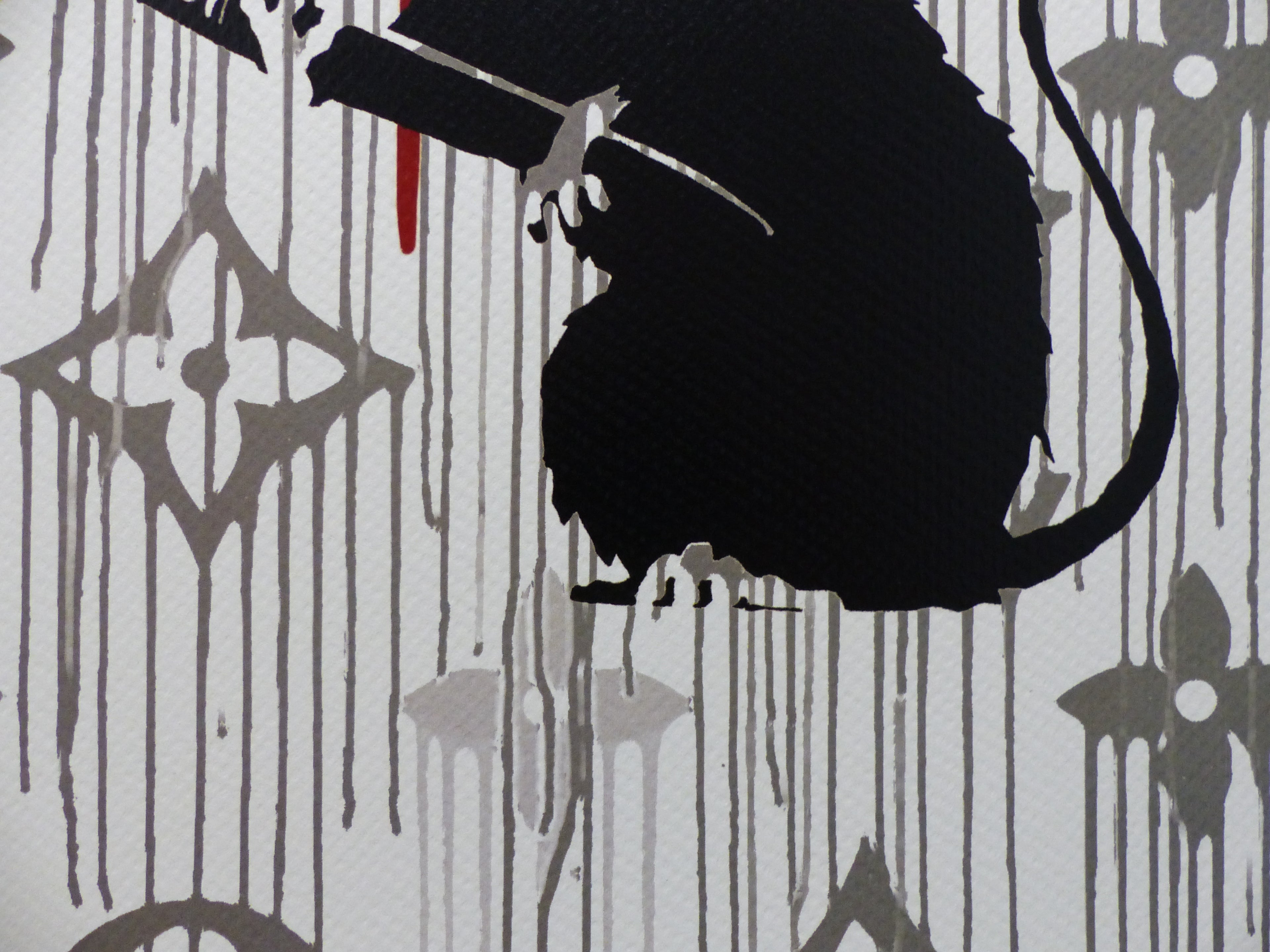 DEATH NYC fertig gerahmte Lithografie ltd Edit. of 100 "Love Rat Banksy" 3D Siegel COA