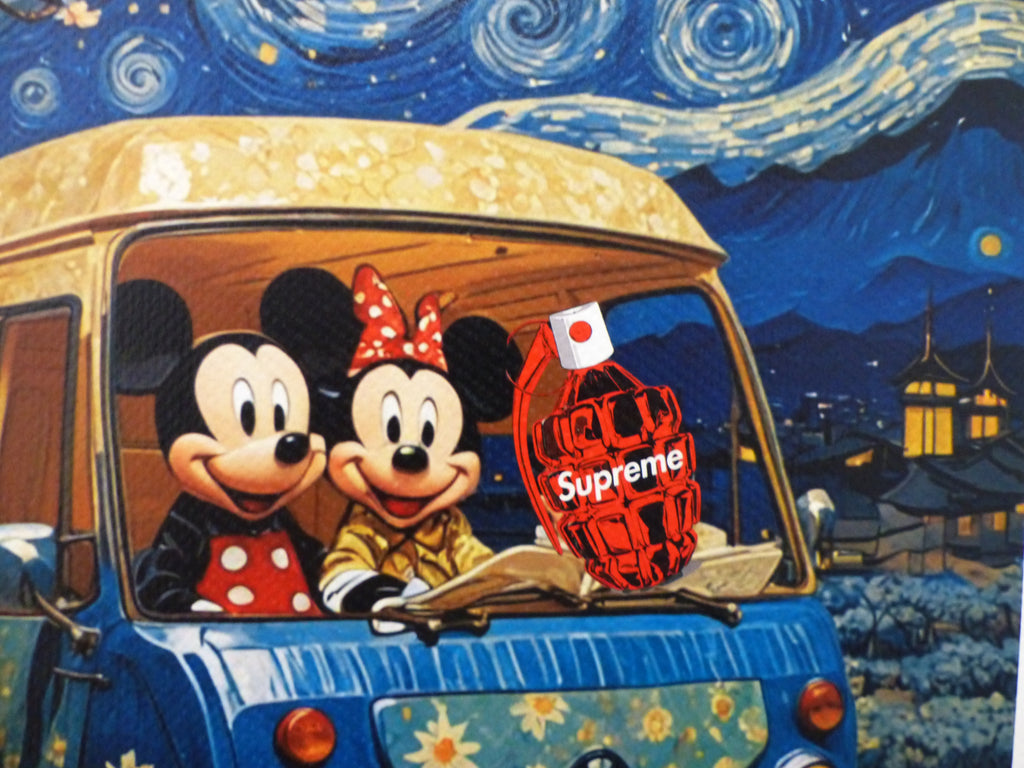 DEATH NYC fertig gerahmte Lithografie ltd.Edit. of 100 "Minnie and Mickey" 3D Siegel and COA
