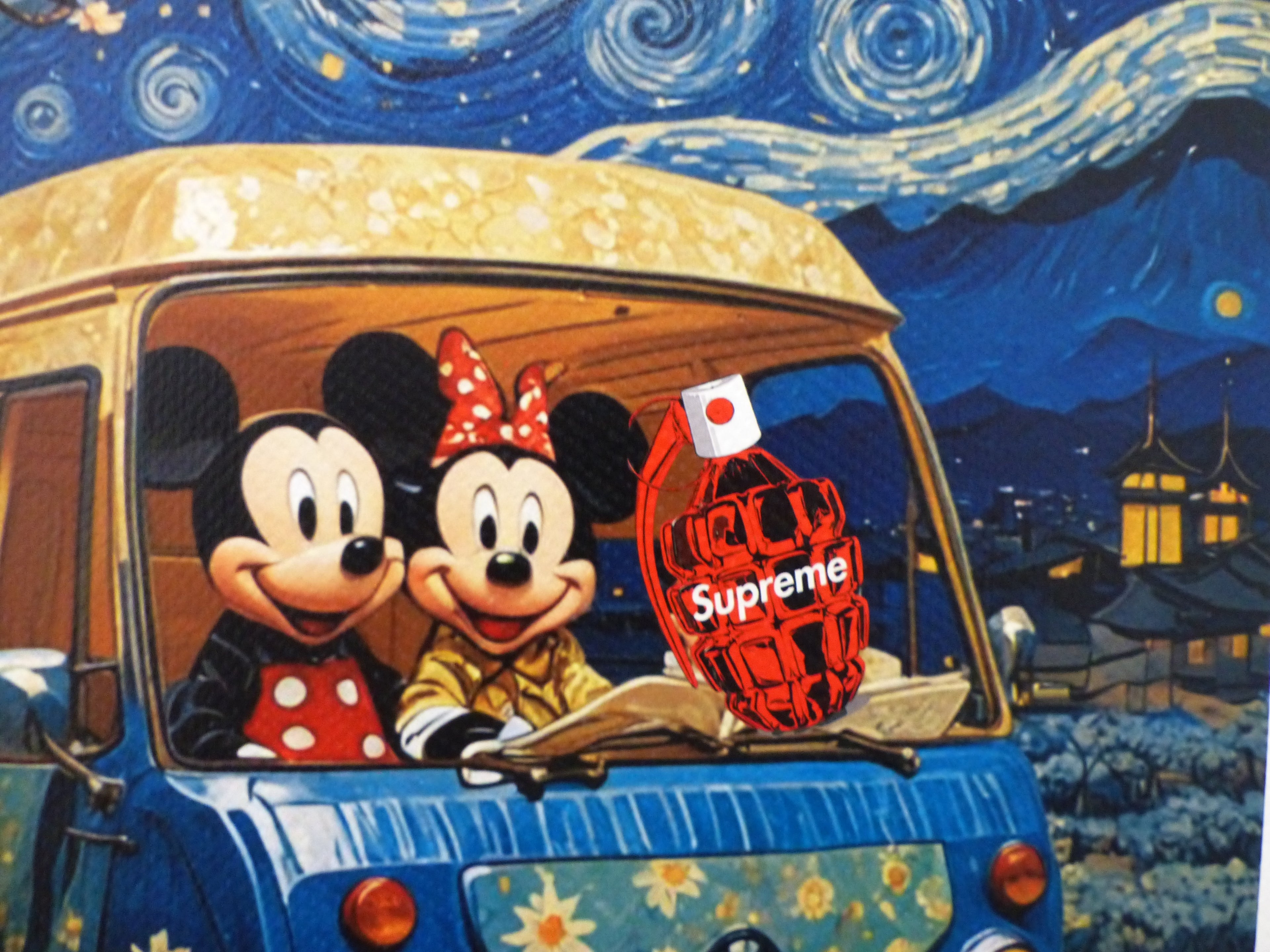 DEATH NYC fertig gerahmte Lithografie ltd.Edit. of 100 "Minnie and Mickey" 3D Siegel and COA