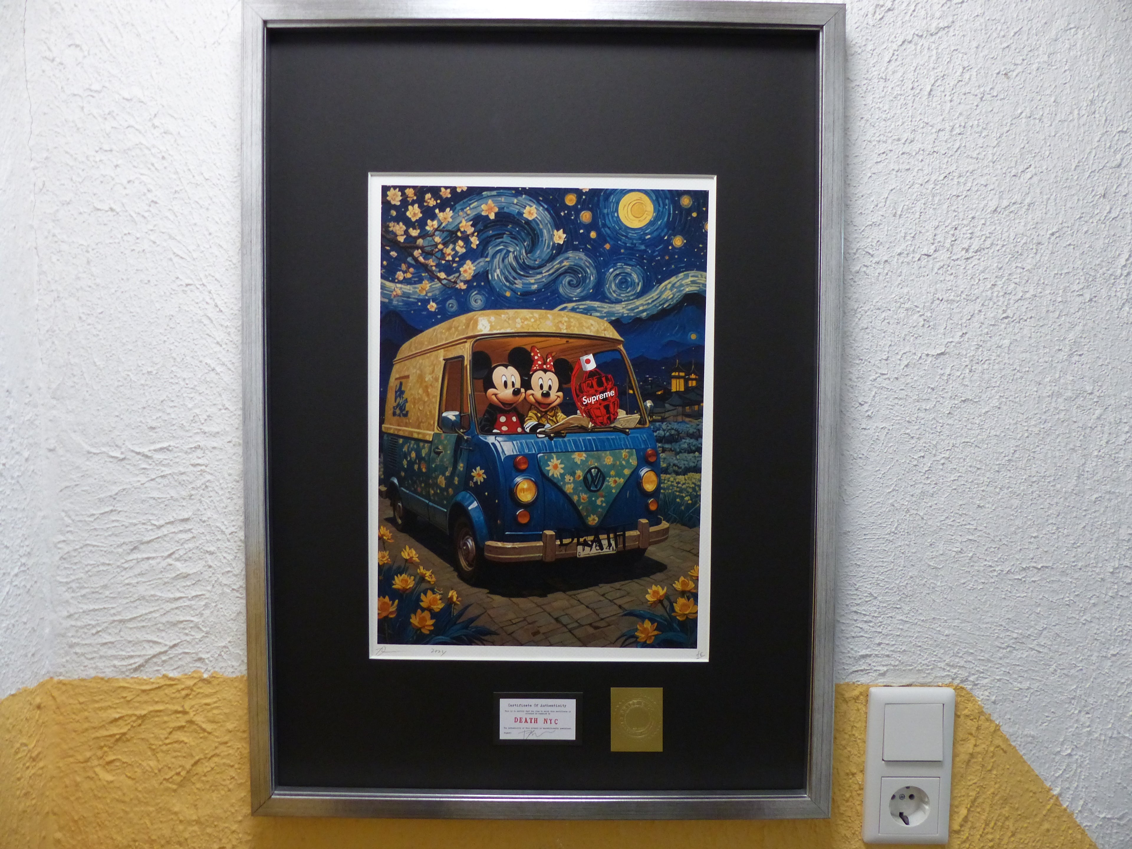 DEATH NYC fertig gerahmte Lithografie ltd.Edit. of 100 "Minnie and Mickey" 3D Siegel and COA