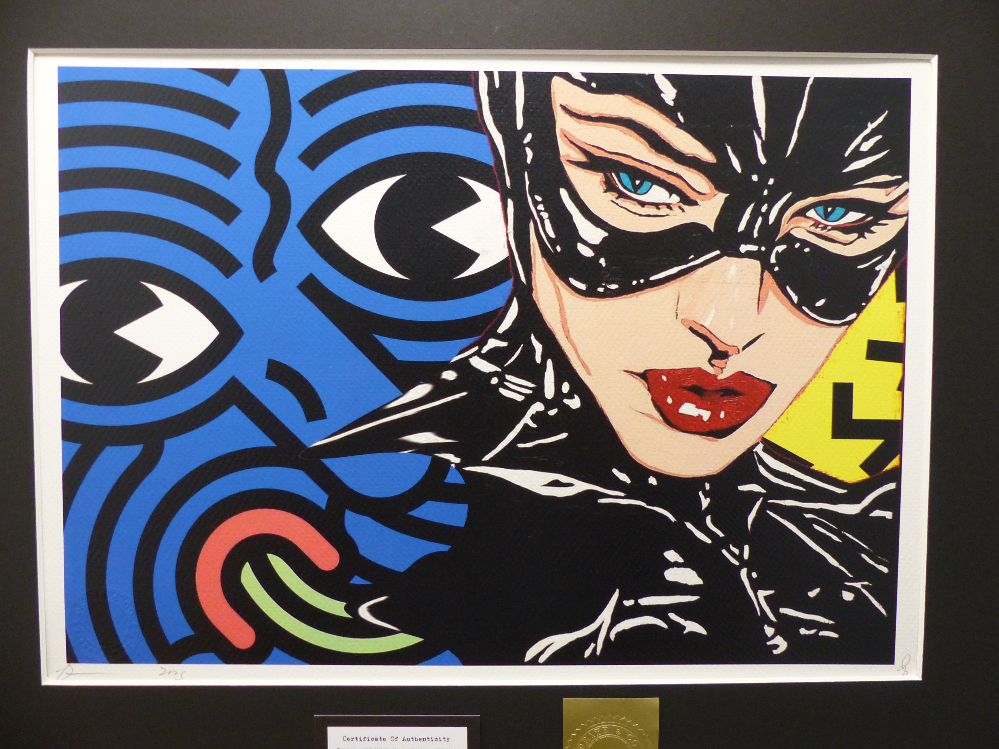 DEATH NYC fertig gerahmte Lithografie ltd. Edit. of 100 "Catwoman Keith Haring" 3D Siegel und COA