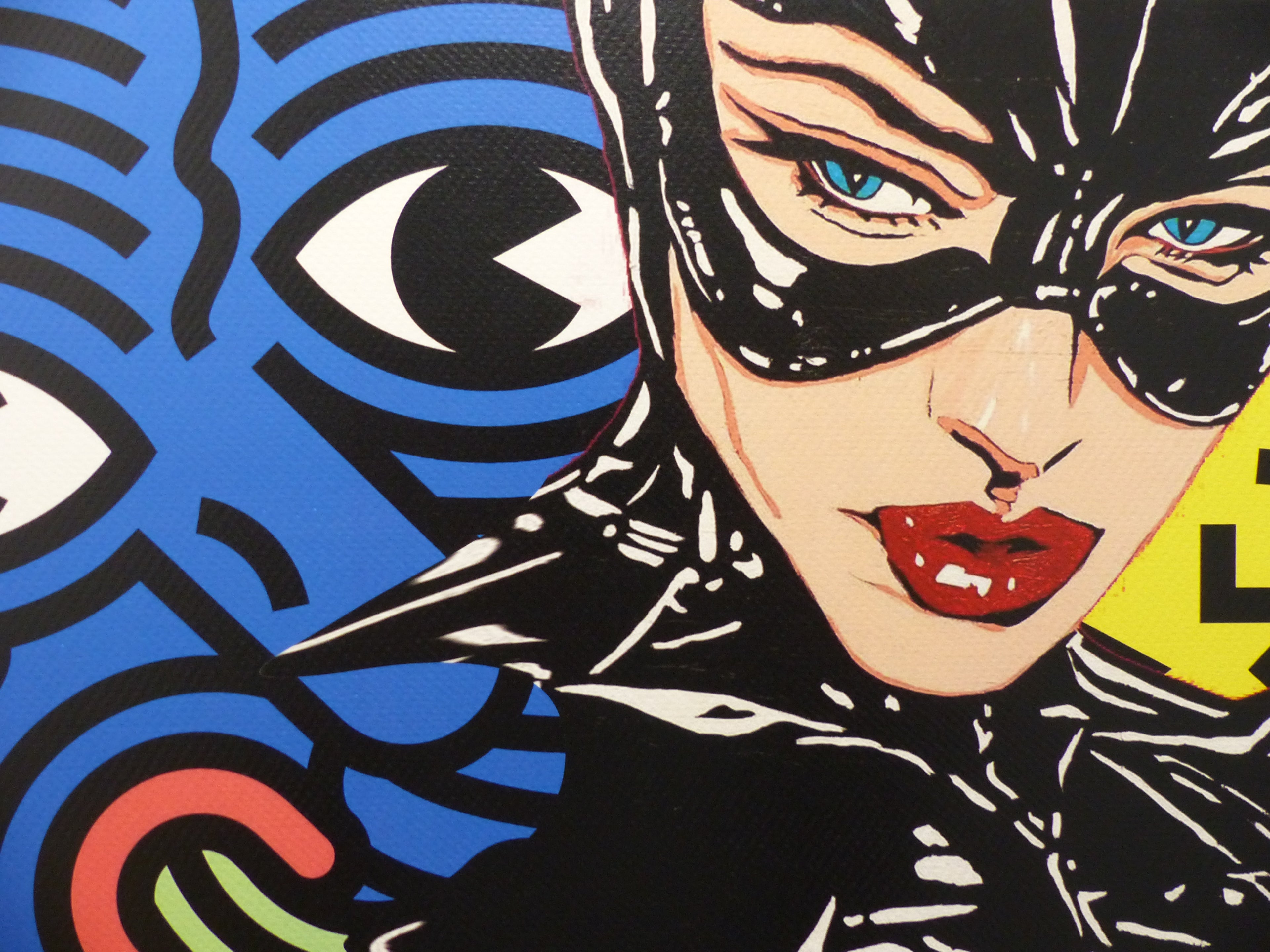 DEATH NYC fertig gerahmte Lithografie ltd. Edit. of 100 "Catwoman Keith Haring" 3D Siegel und COA