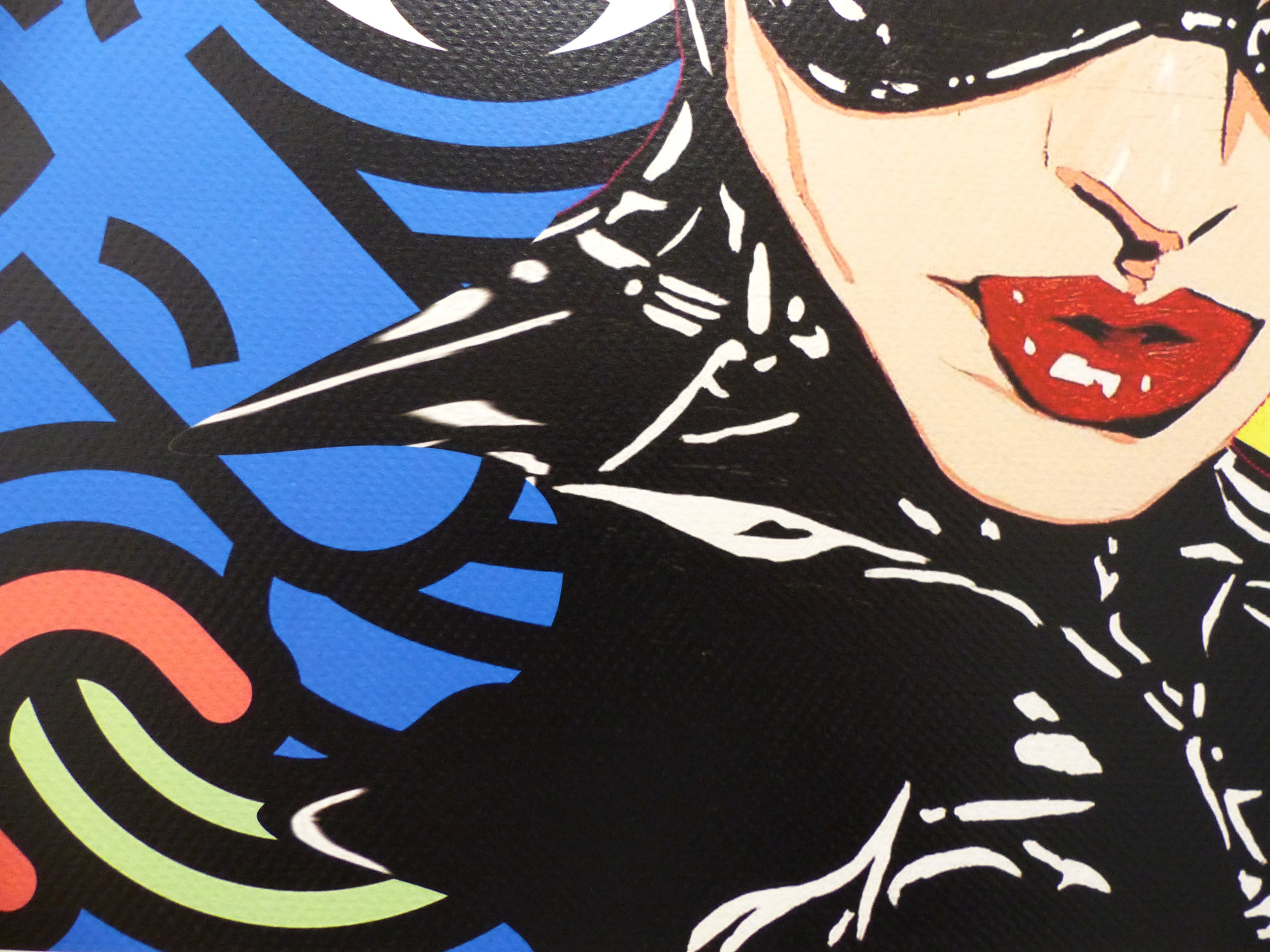 DEATH NYC fertig gerahmte Lithografie ltd. Edit. of 100 "Catwoman Keith Haring" 3D Siegel und COA