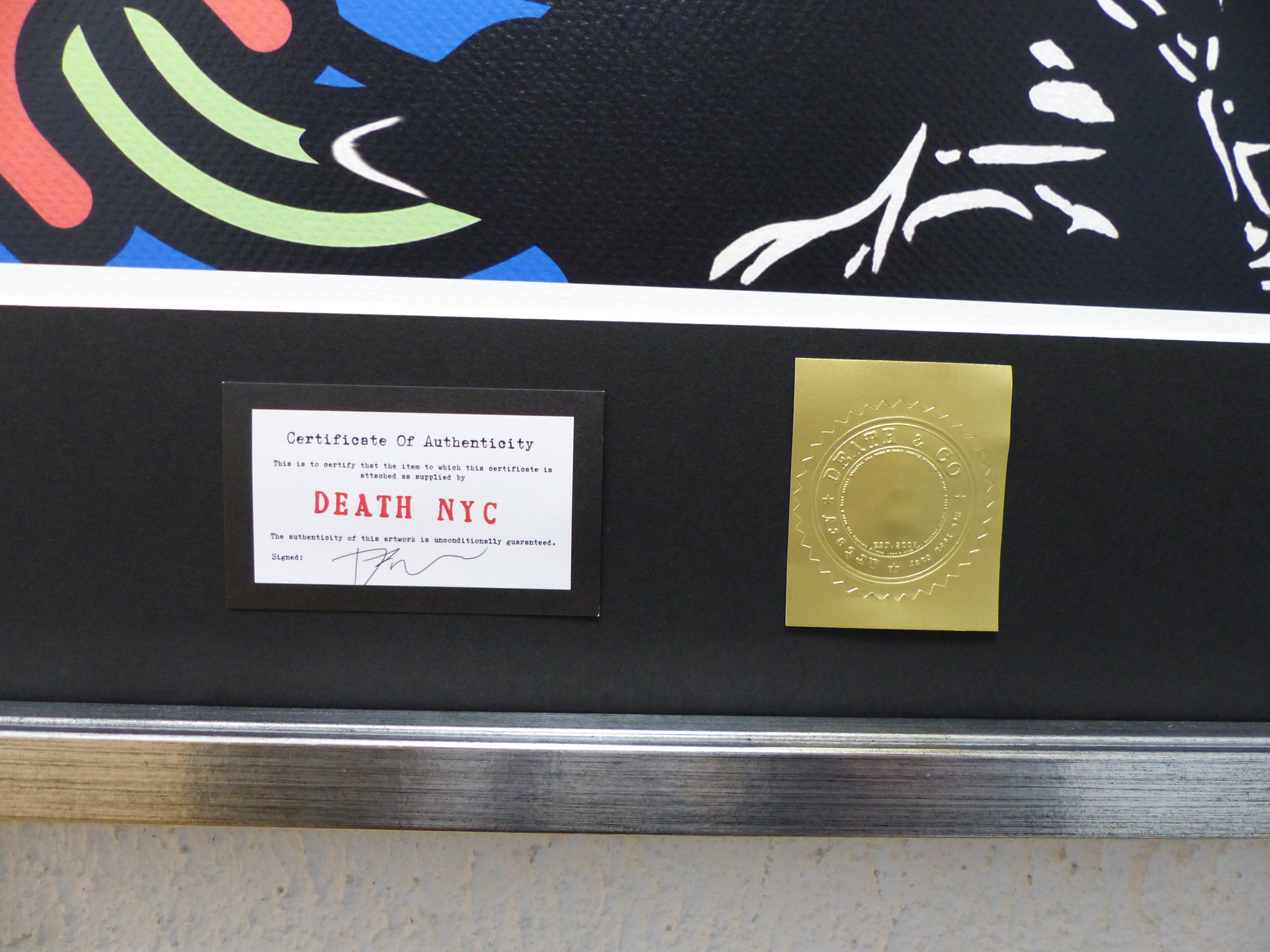 DEATH NYC fertig gerahmte Lithografie ltd. Edit. of 100 "Catwoman Keith Haring" 3D Siegel und COA