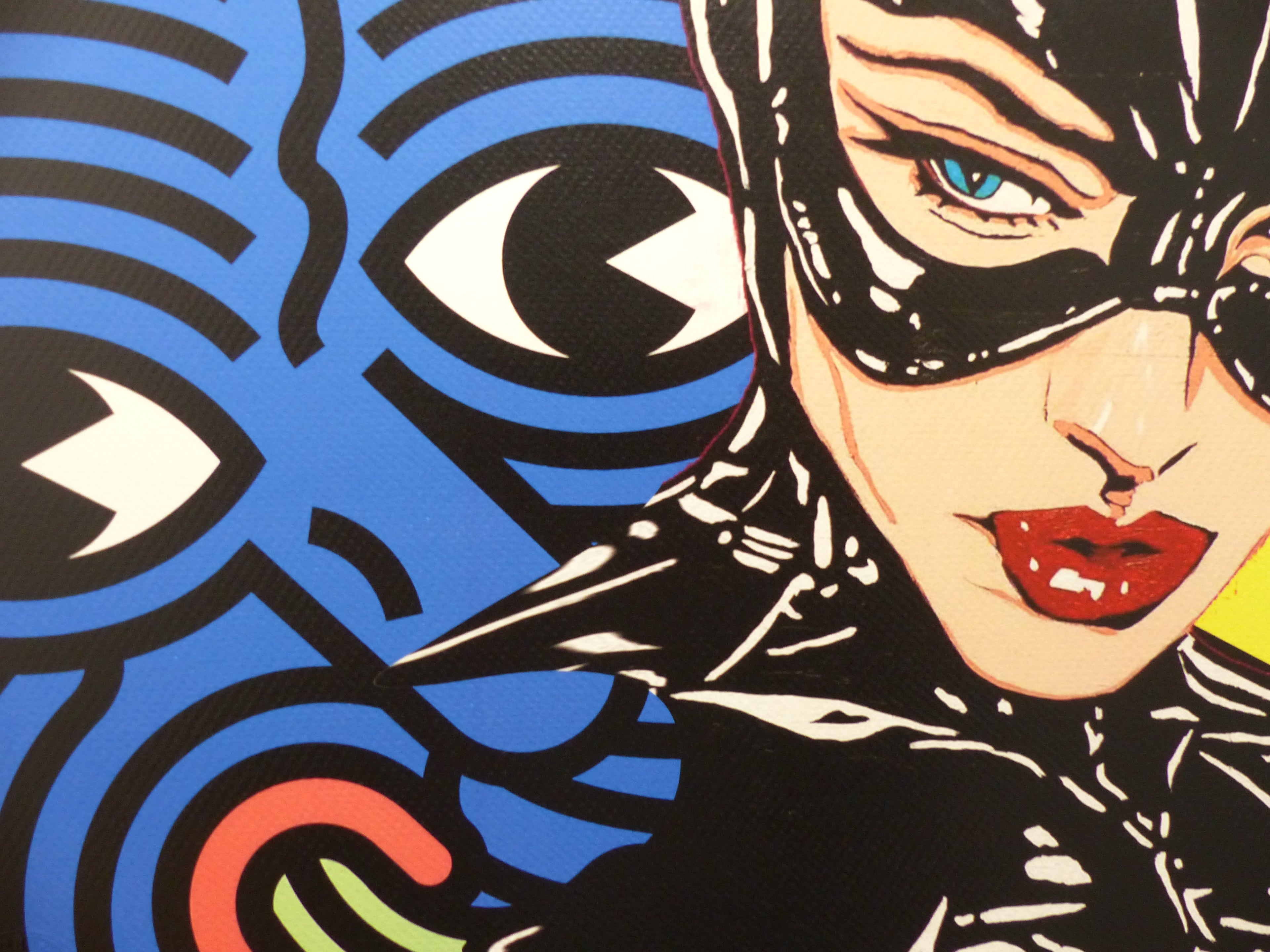 DEATH NYC fertig gerahmte Lithografie ltd. Edit. of 100 "Catwoman Keith Haring" 3D Siegel und COA