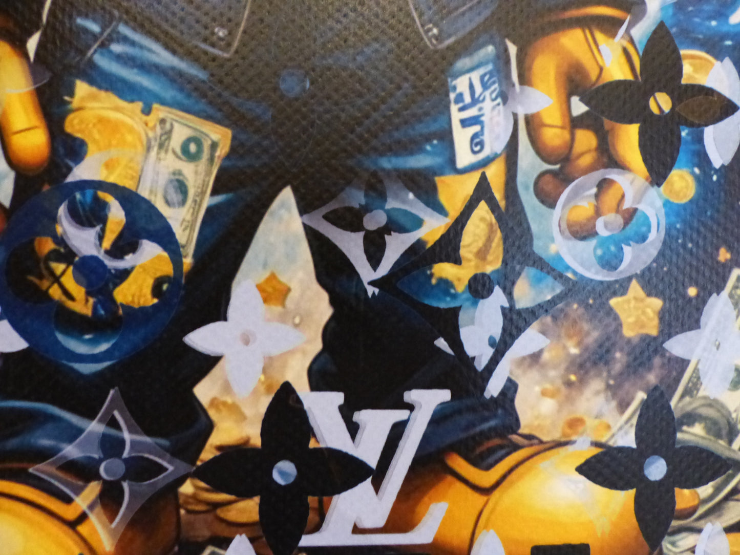 DEATH NYC fertig gerahmte Lithografie ltd. Edit. of 100 "Mickey Mouse blue money" 3D Siegel COA