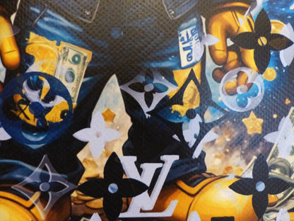 DEATH NYC fertig gerahmte Lithografie ltd. Edit. of 100 "Mickey Mouse blue money" 3D Siegel COA
