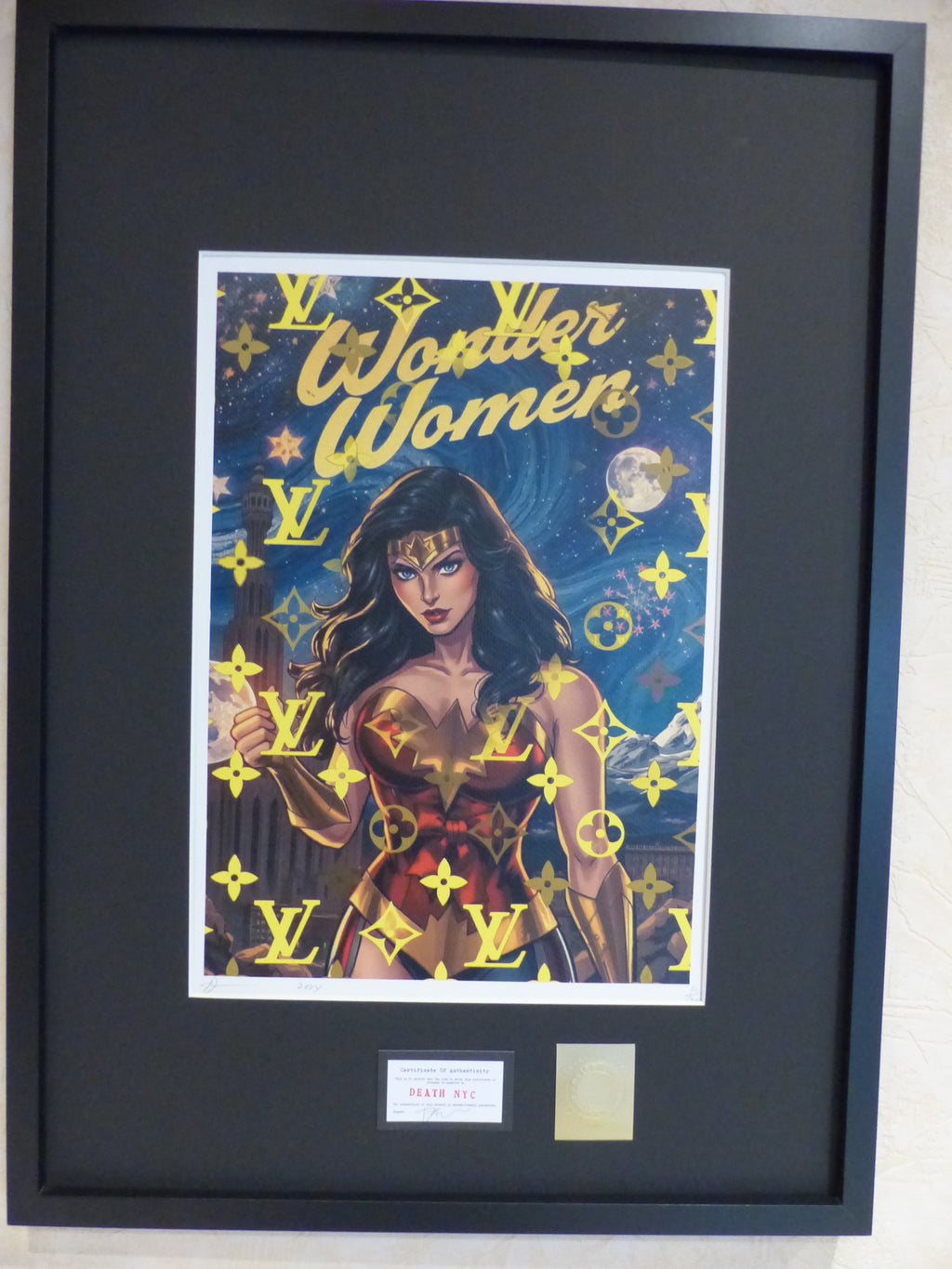 DEATH NYC fertig gerahmte Lithografie ltd Edit of 100 "Wonder Women II" 3D Siegel COA
