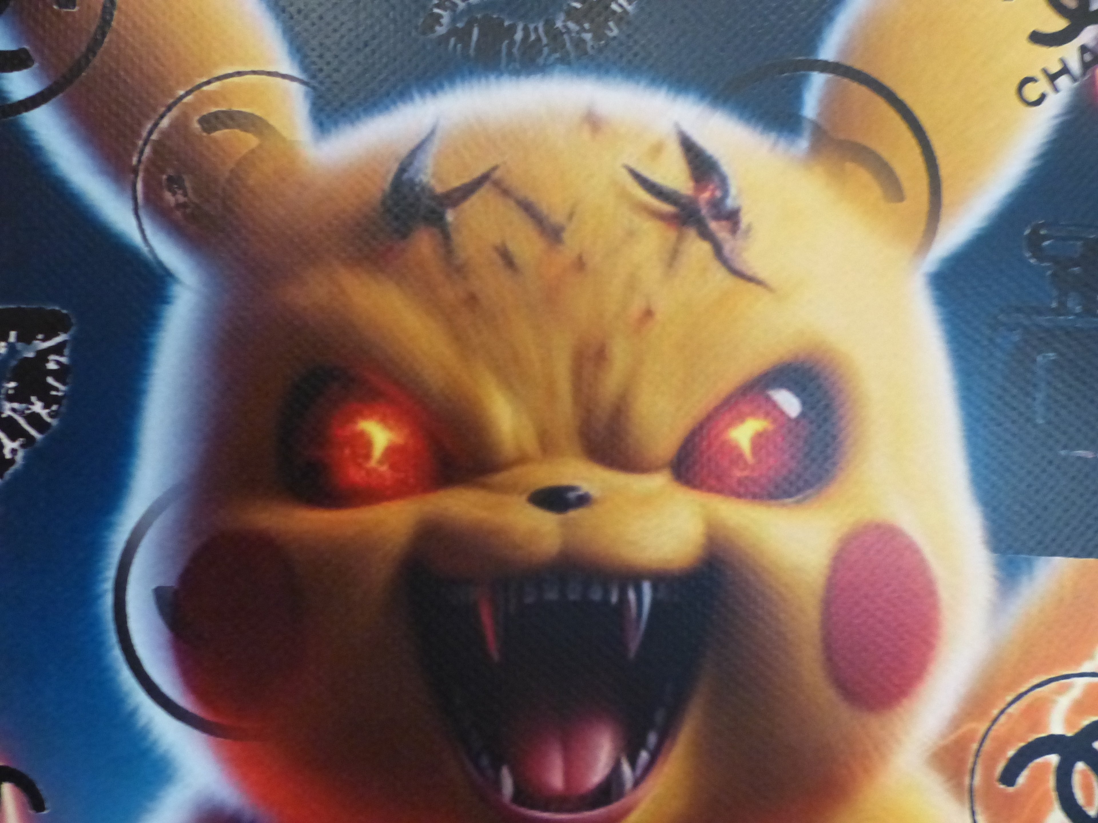 DEATH NYC fertig gerahmte Lithografie ltd. Edition of 100 "Angry Pokemon" 3D Siegel and COA