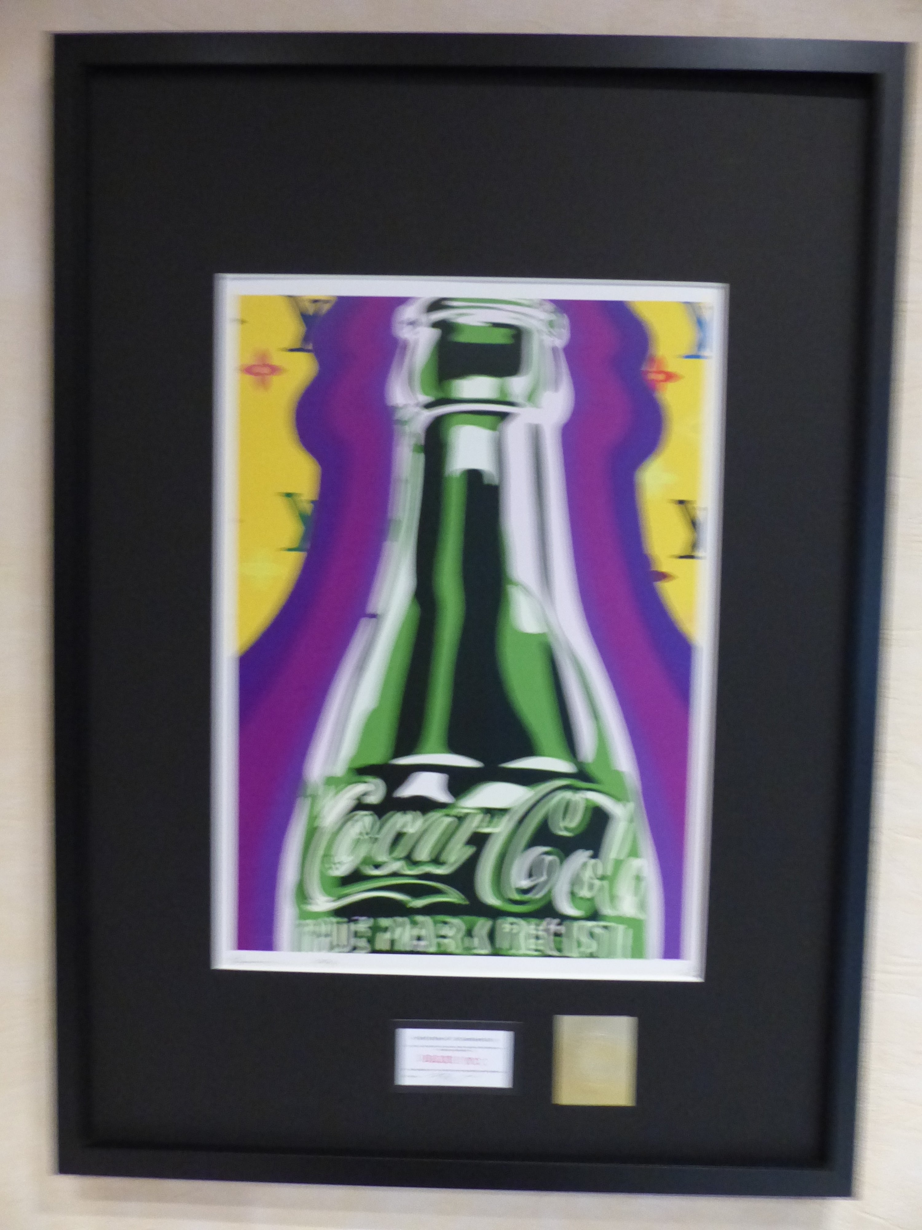 DEATH NYC fertig gerahmte Lithografie ltd. Edition of 100  "Coca-Cola" 3D Siegel u COA